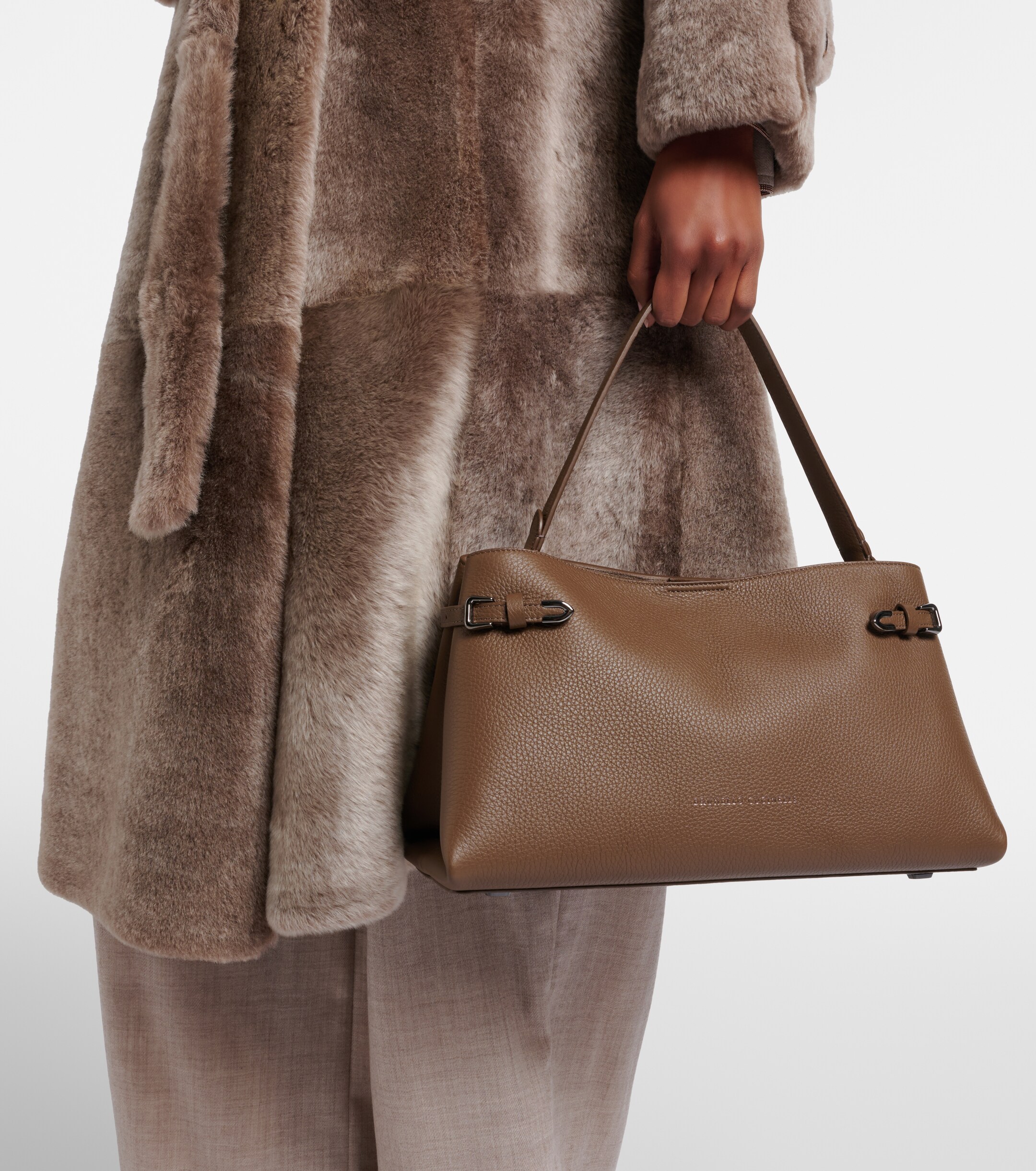 Brunello Cucinelli Medium leather top-handle bag