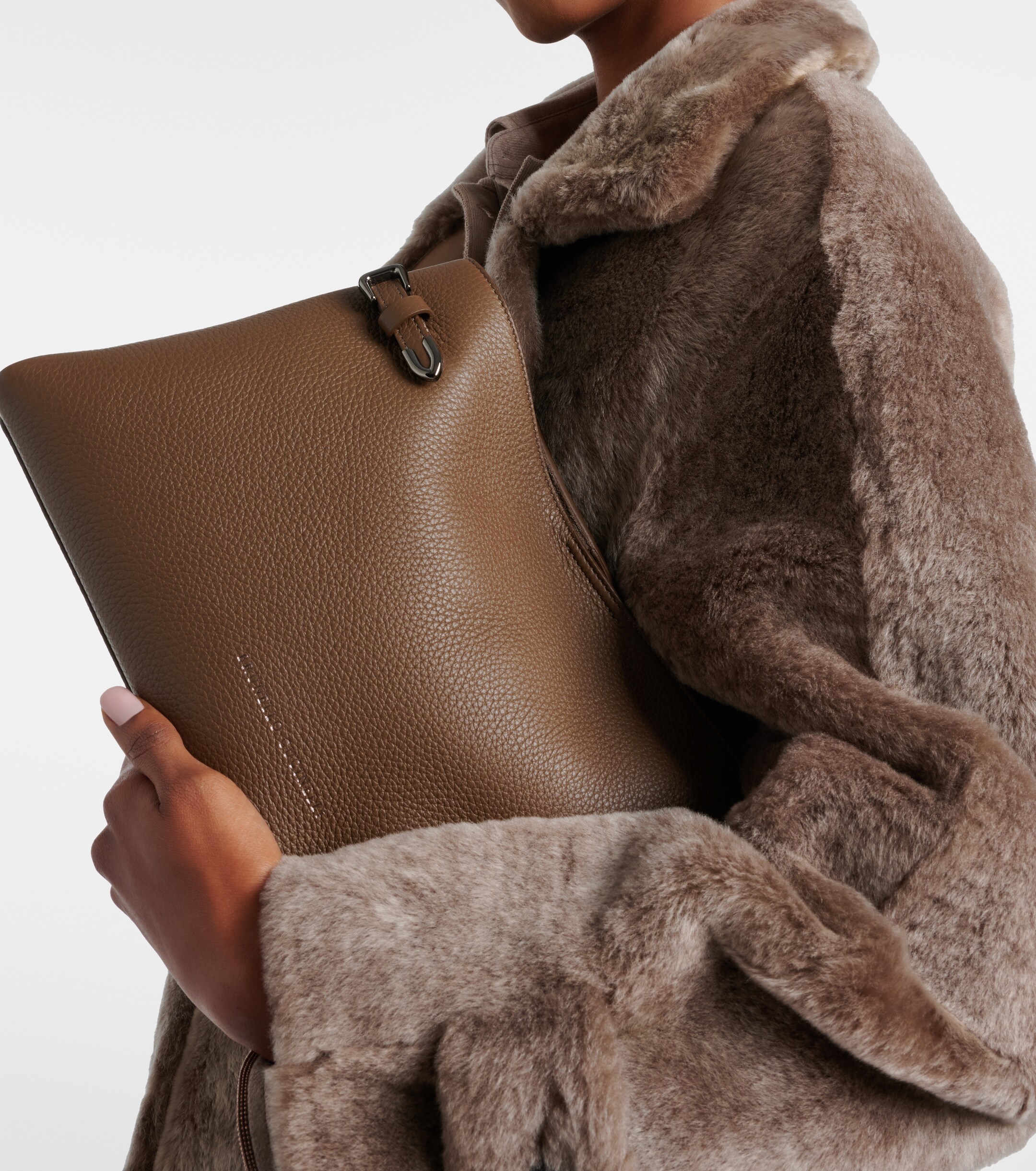 Brunello Cucinelli Medium leather top-handle bag