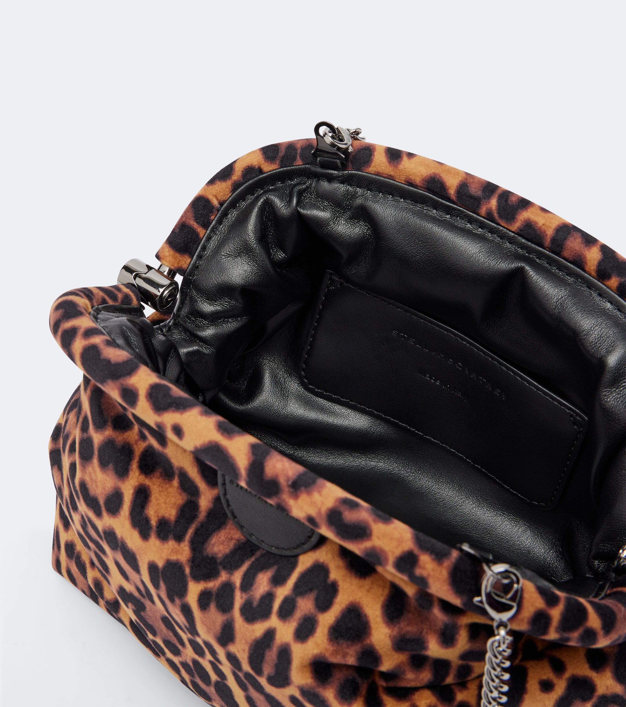 Stella McCartney Falabella Small leopard-print velvet clutch