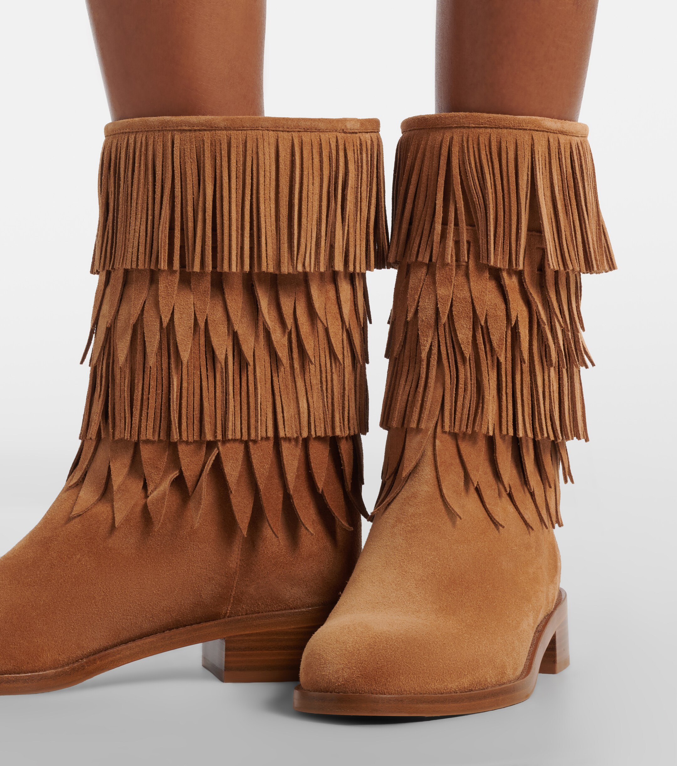 AQUAZZURA Aquazzura Maverick fringed suede mid-calf boots