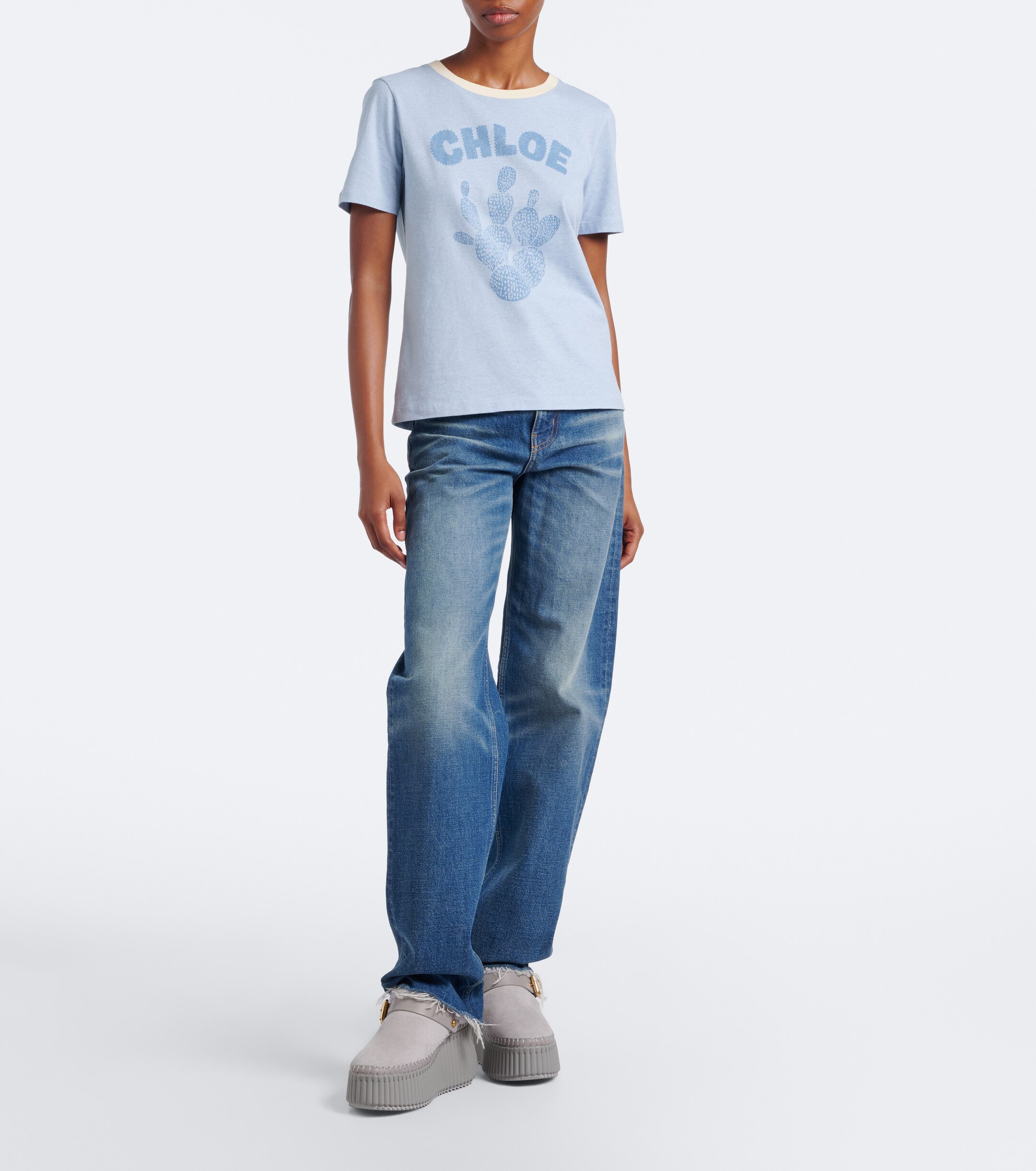 Chloé Chloé Nama shearling-lined suede platform mules