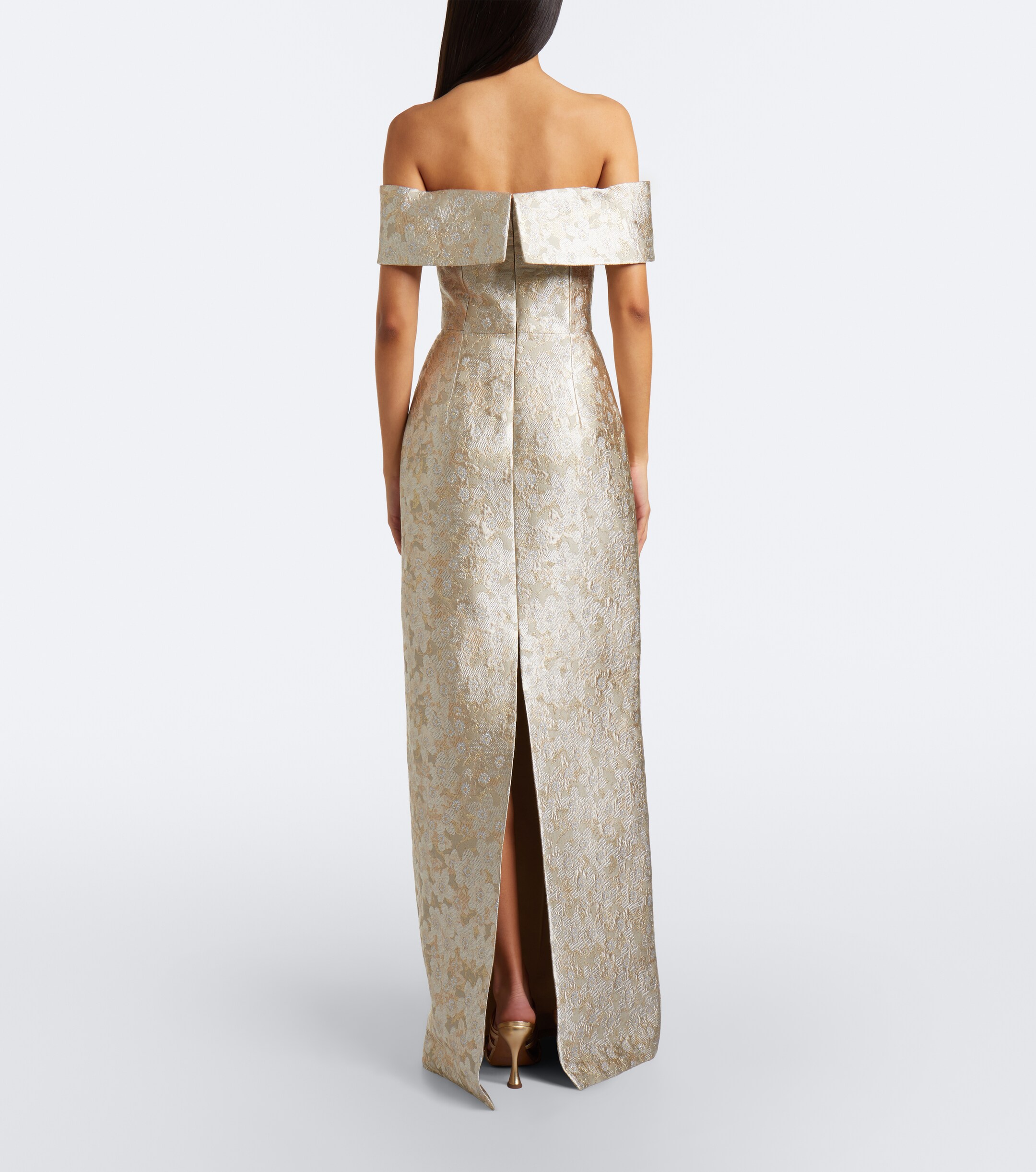 Markarian Markarian Clover floral brocade bustier gown