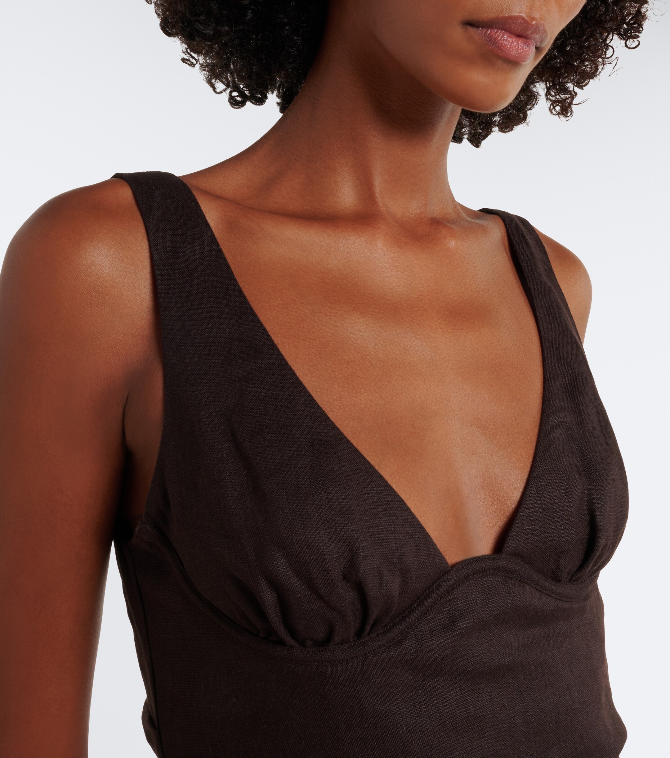 SIR. SIR Draped linen midi dress