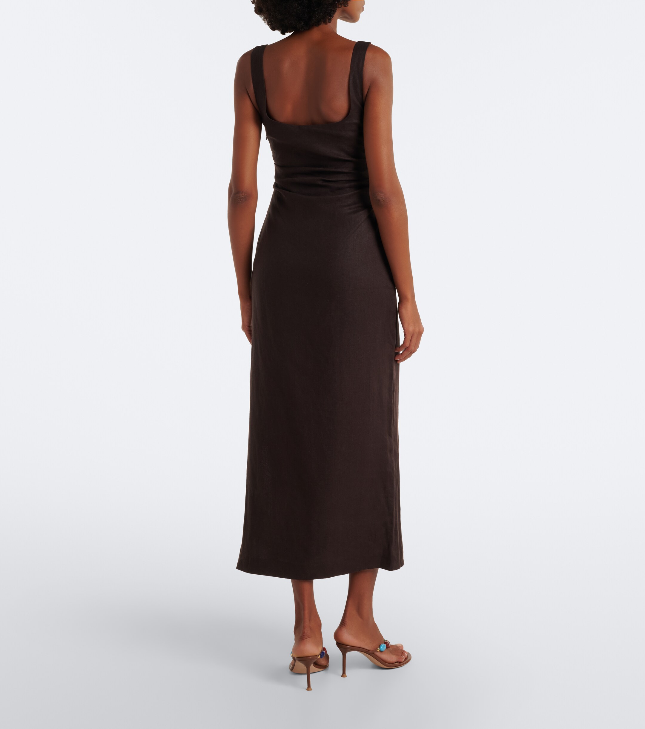 SIR. SIR Draped linen midi dress