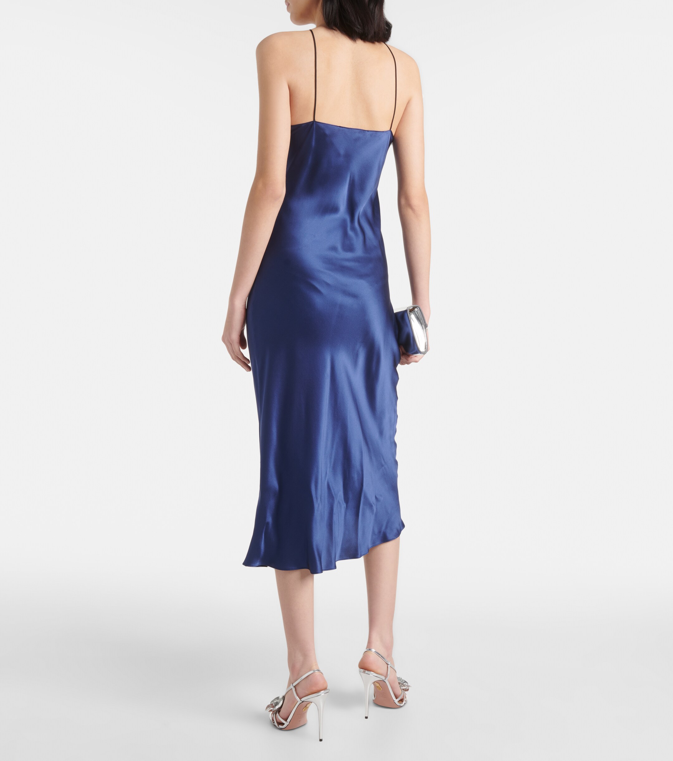 Rodarte Floral-appliqué silk midi dress