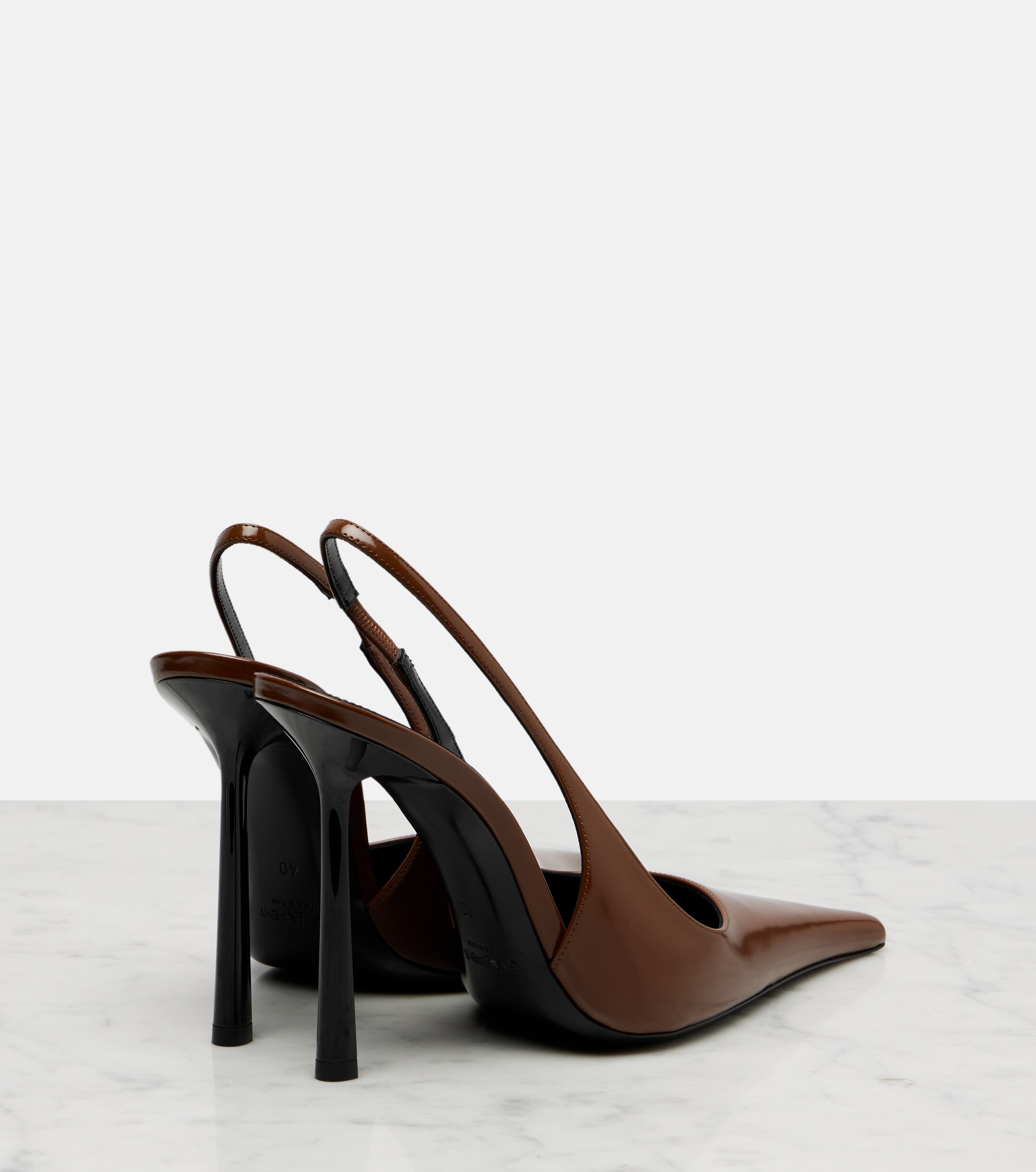 Saint Laurent Vendome 110 leather slingback pumps thumbnail