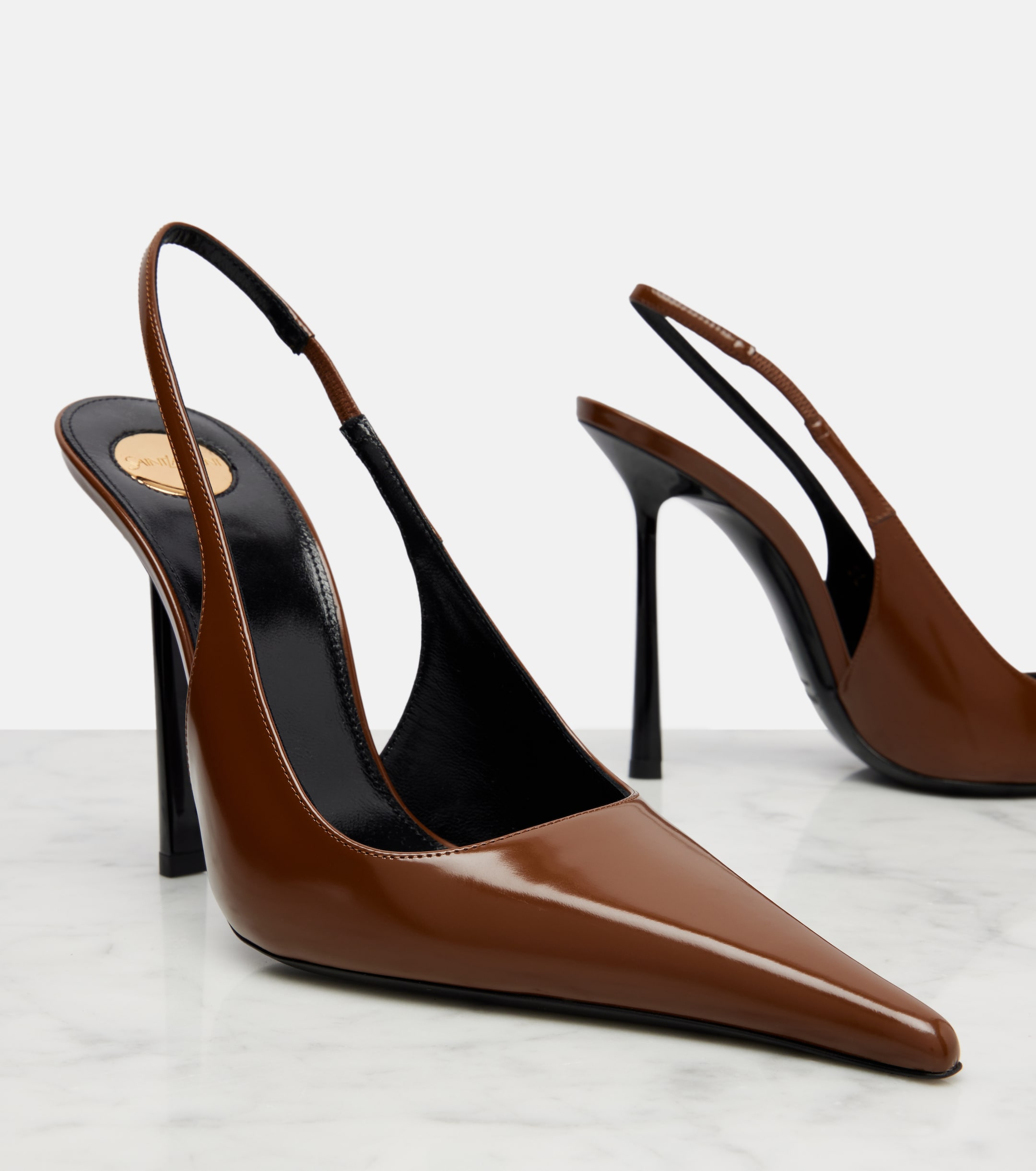 Saint Laurent Vendome 110 leather slingback pumps thumbnail