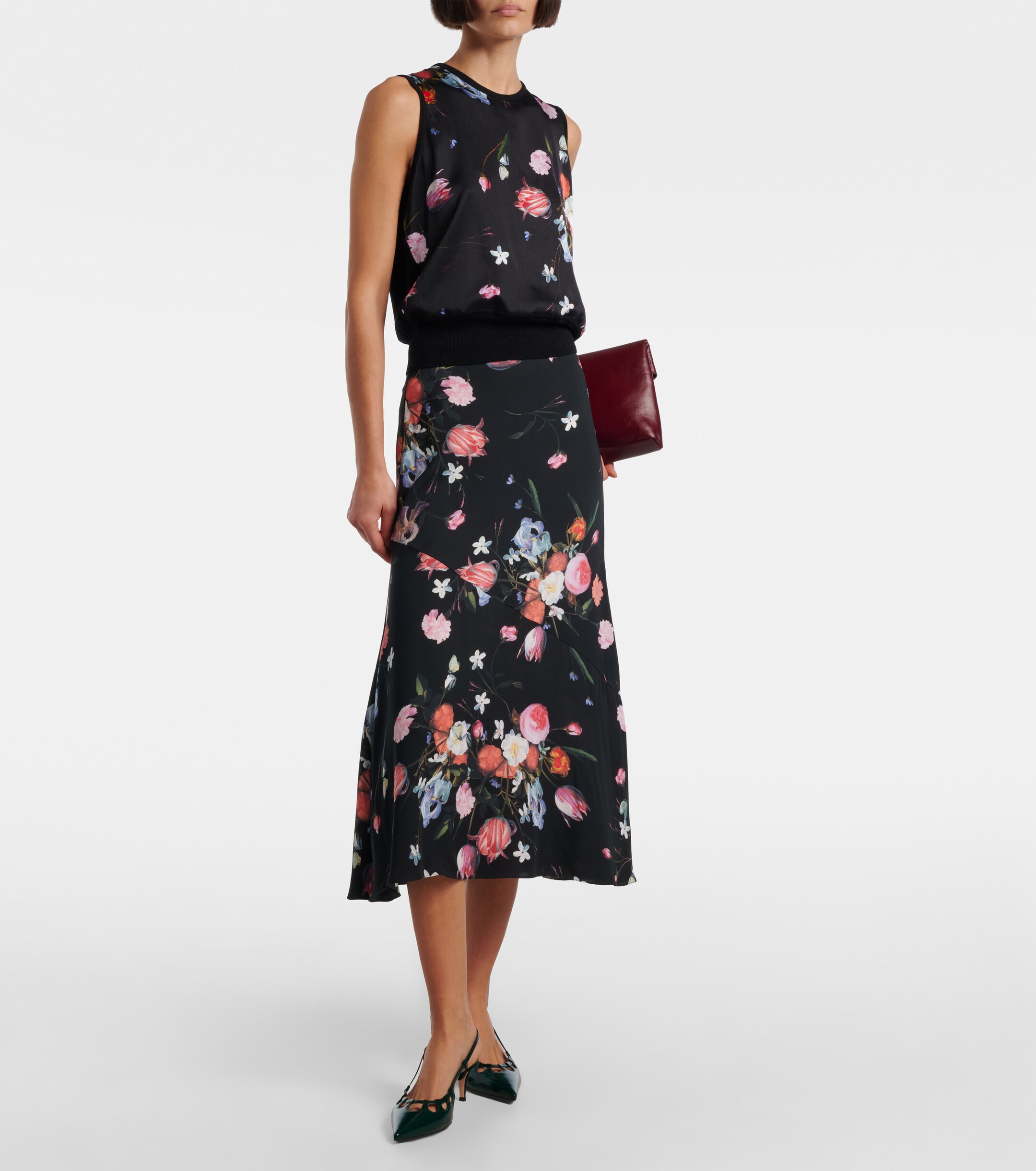 Erdem Erdem Floral printed wool top