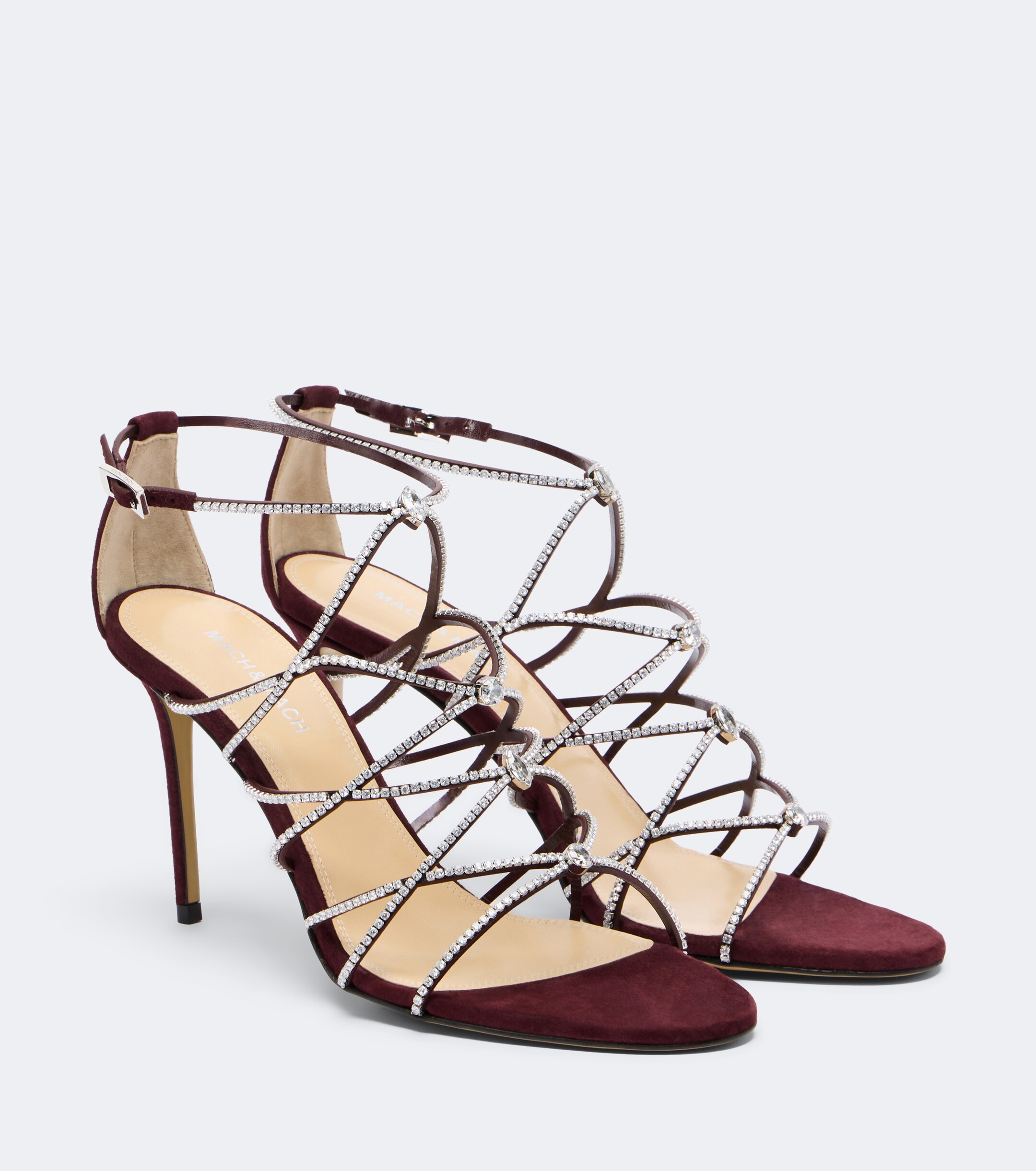 MACH & MACH Mach & Mach Daisy embellished suede sandals