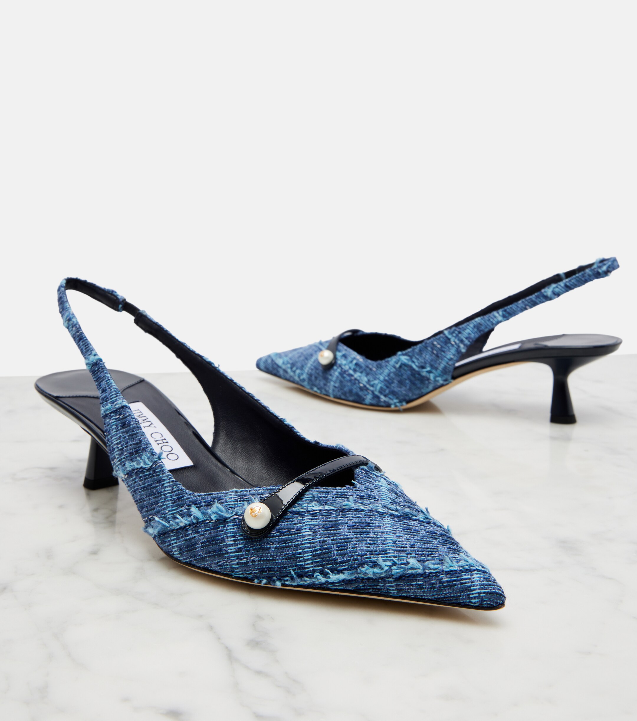 JIMMY CHOO Jimmy Choo Amita denim slingback pumps