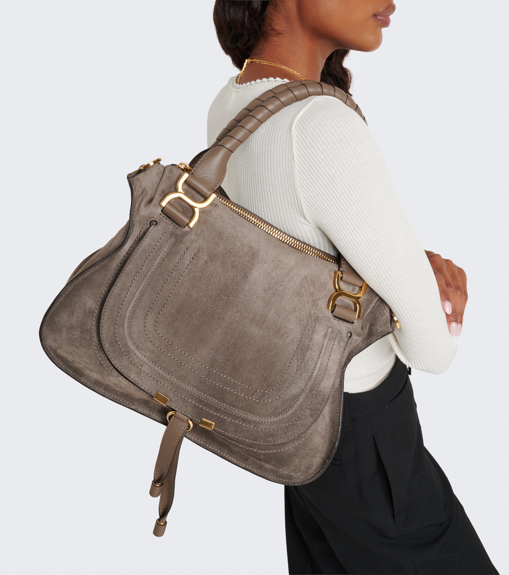 Chloé Marcie Medium suede shoulder bag