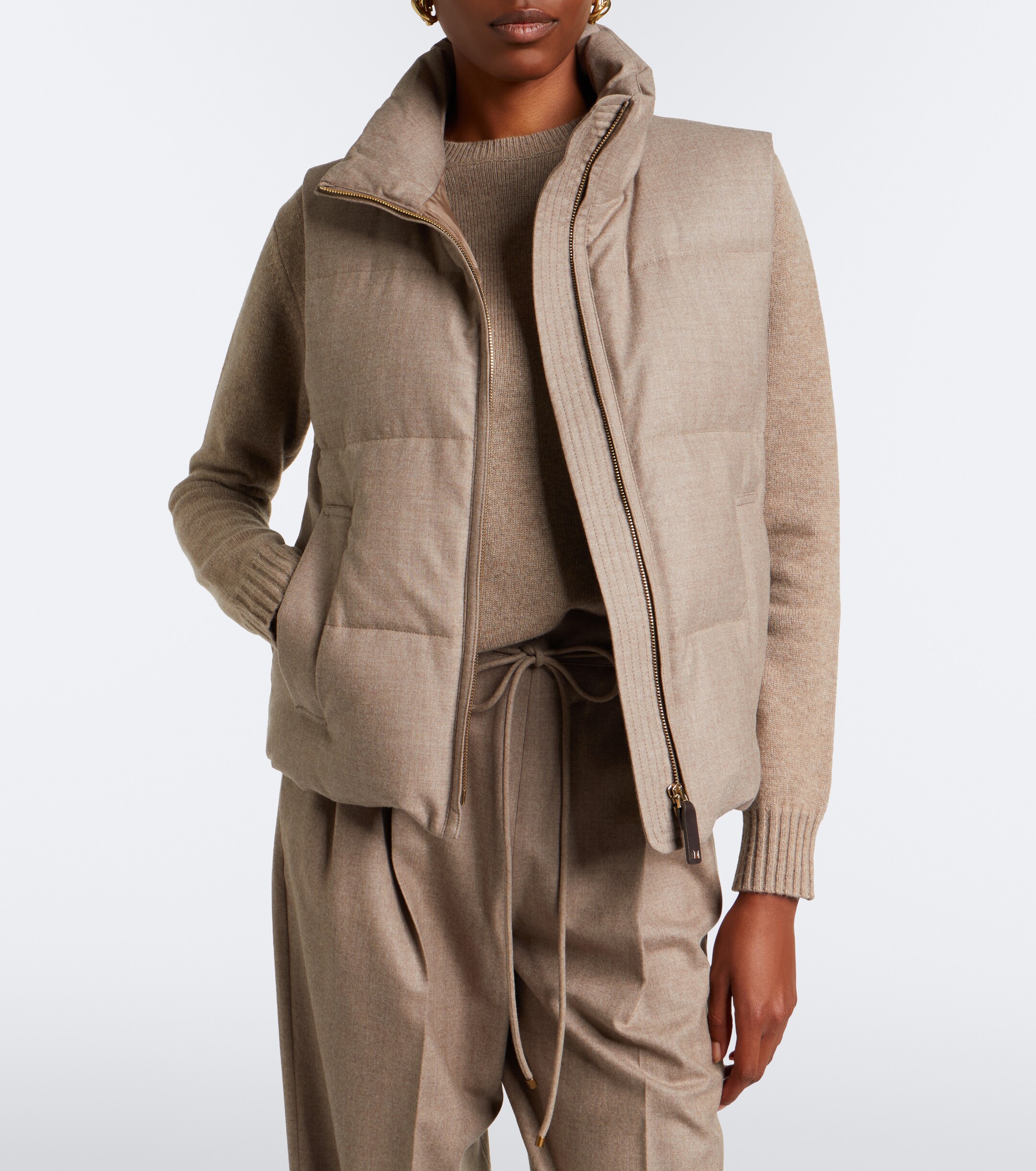 Max Mara Max Mara Cashmere-blend down vest