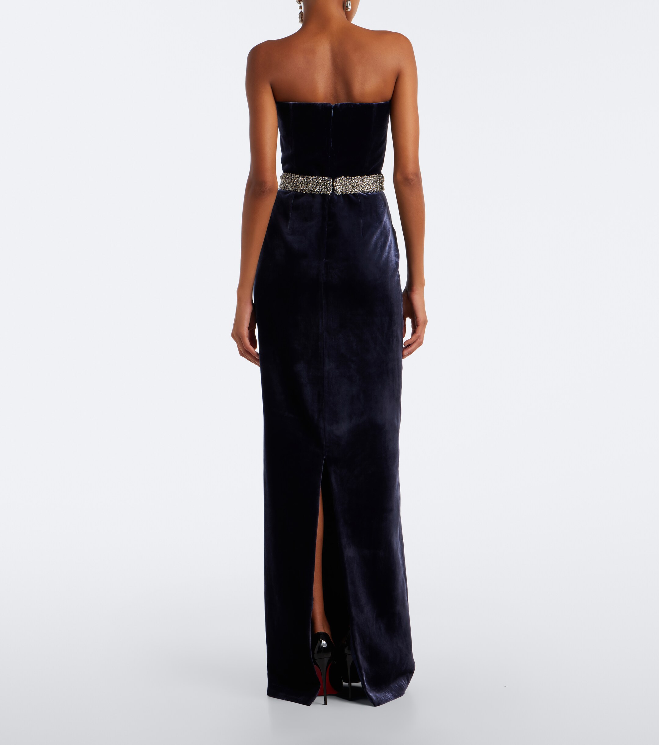 The New Arrivals Ilkyaz Ozel The New Arrivals Ilkyaz Ozel Sienna embellished strapless velvet gown