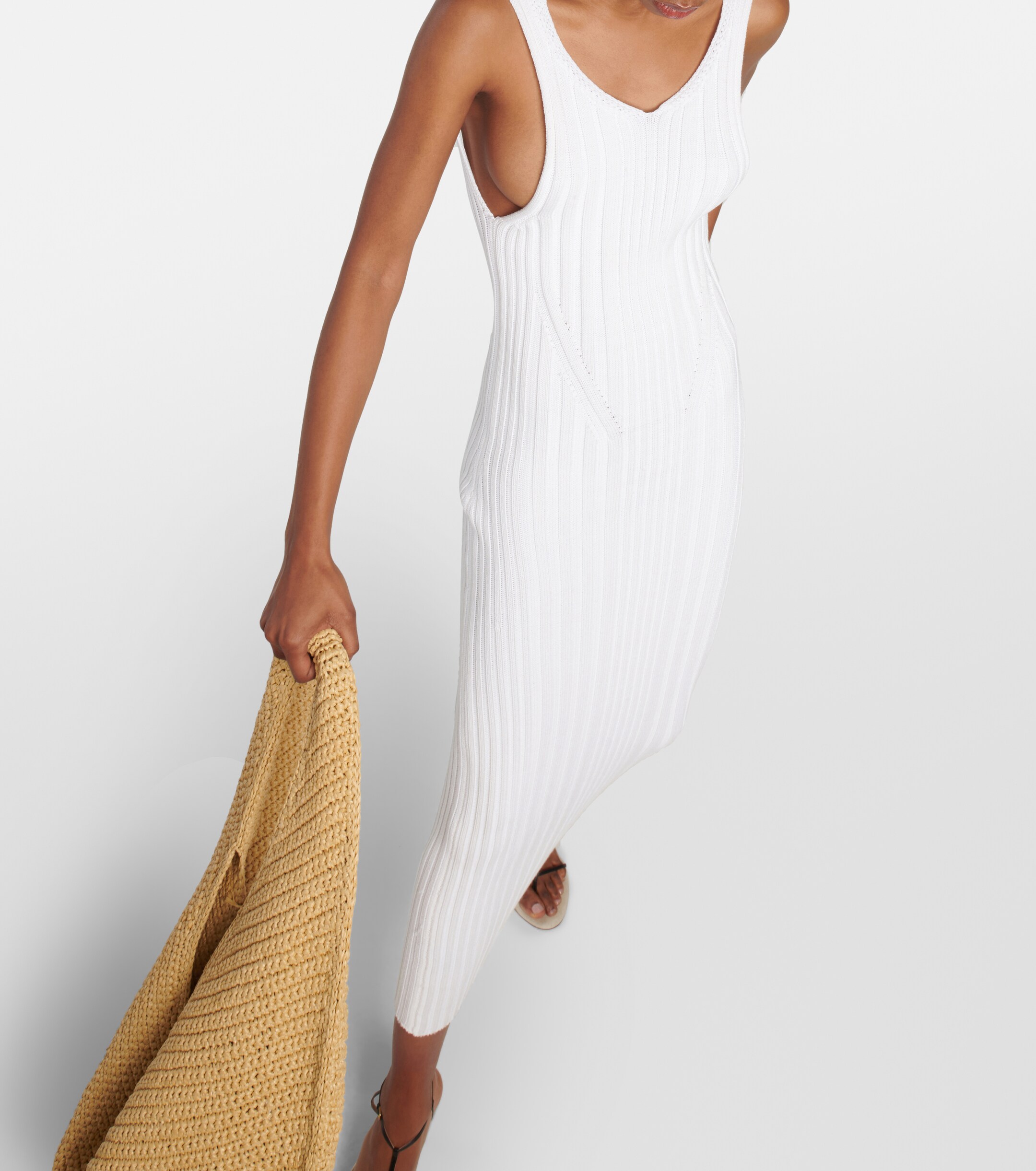 KHAITE Ottilie cotton-blend midi dress