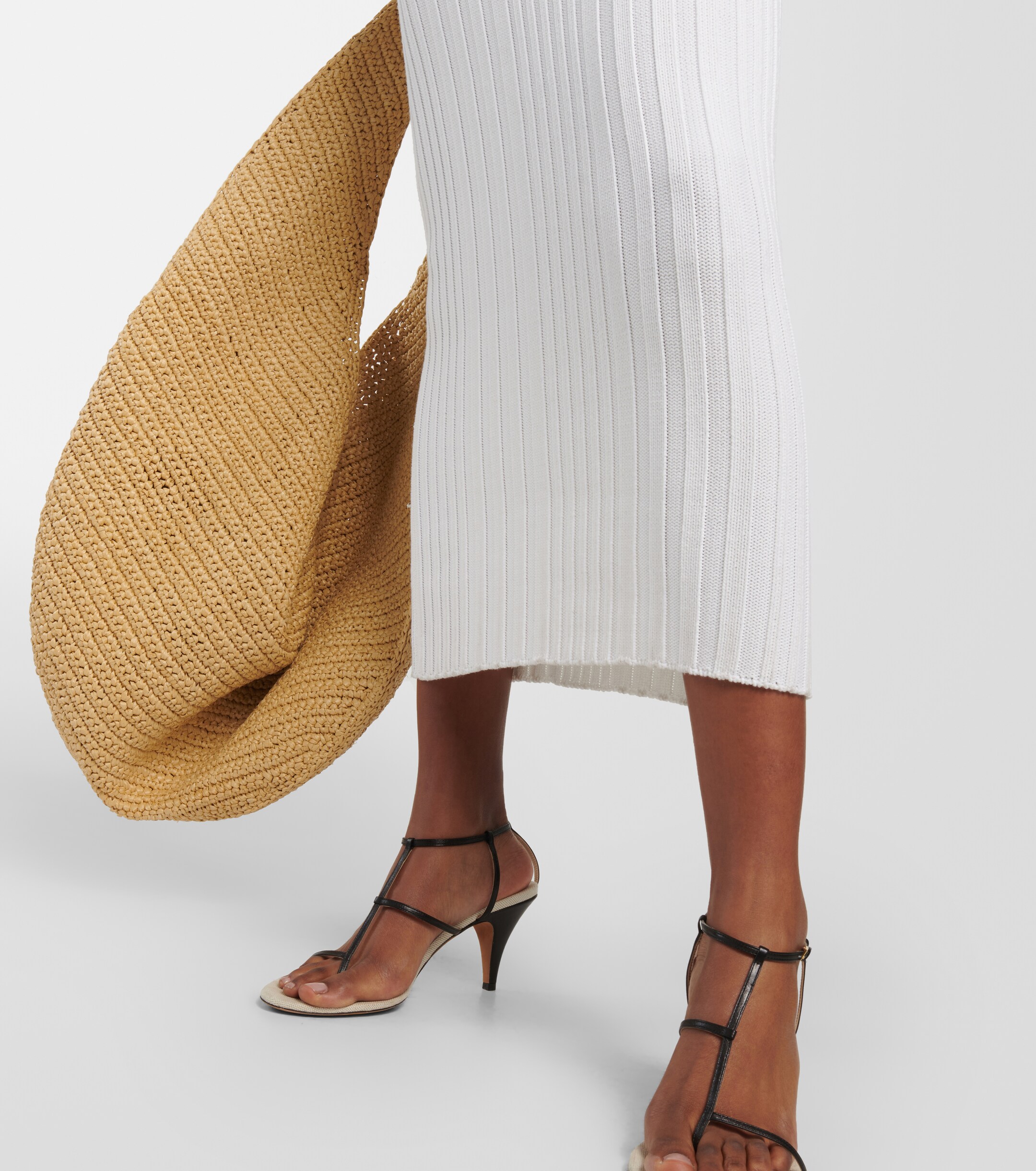 KHAITE Ottilie cotton-blend midi dress