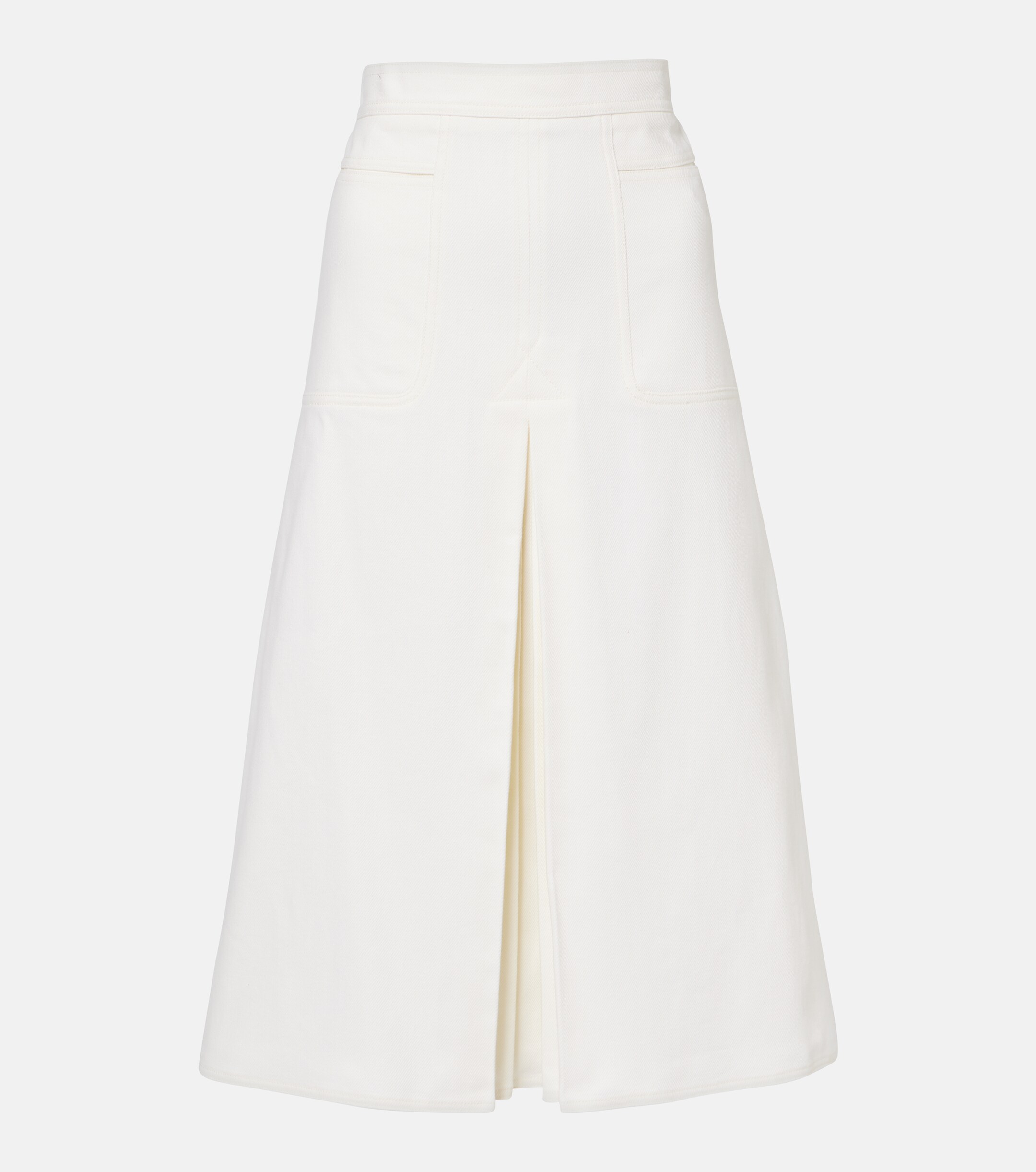 Max Mara Renoir pleated cotton midi skirt thumbnail