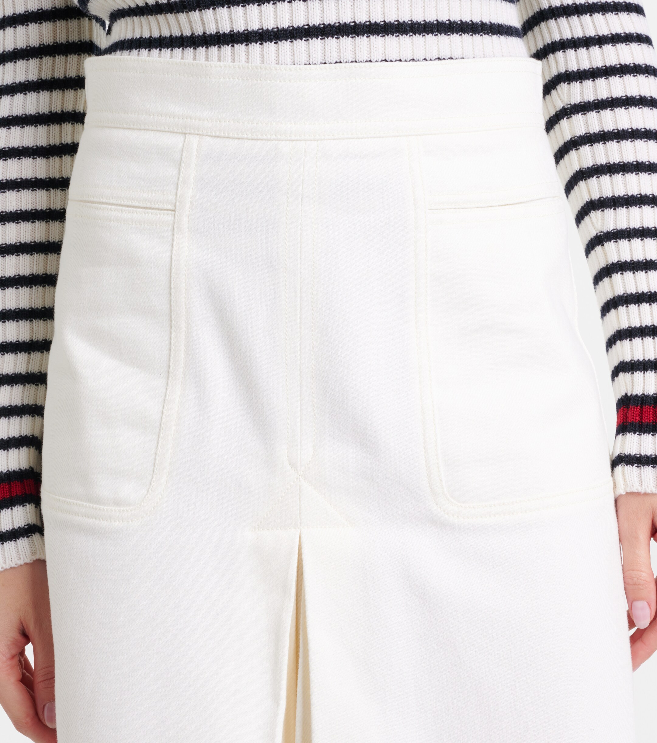 Max Mara Renoir pleated cotton midi skirt thumbnail