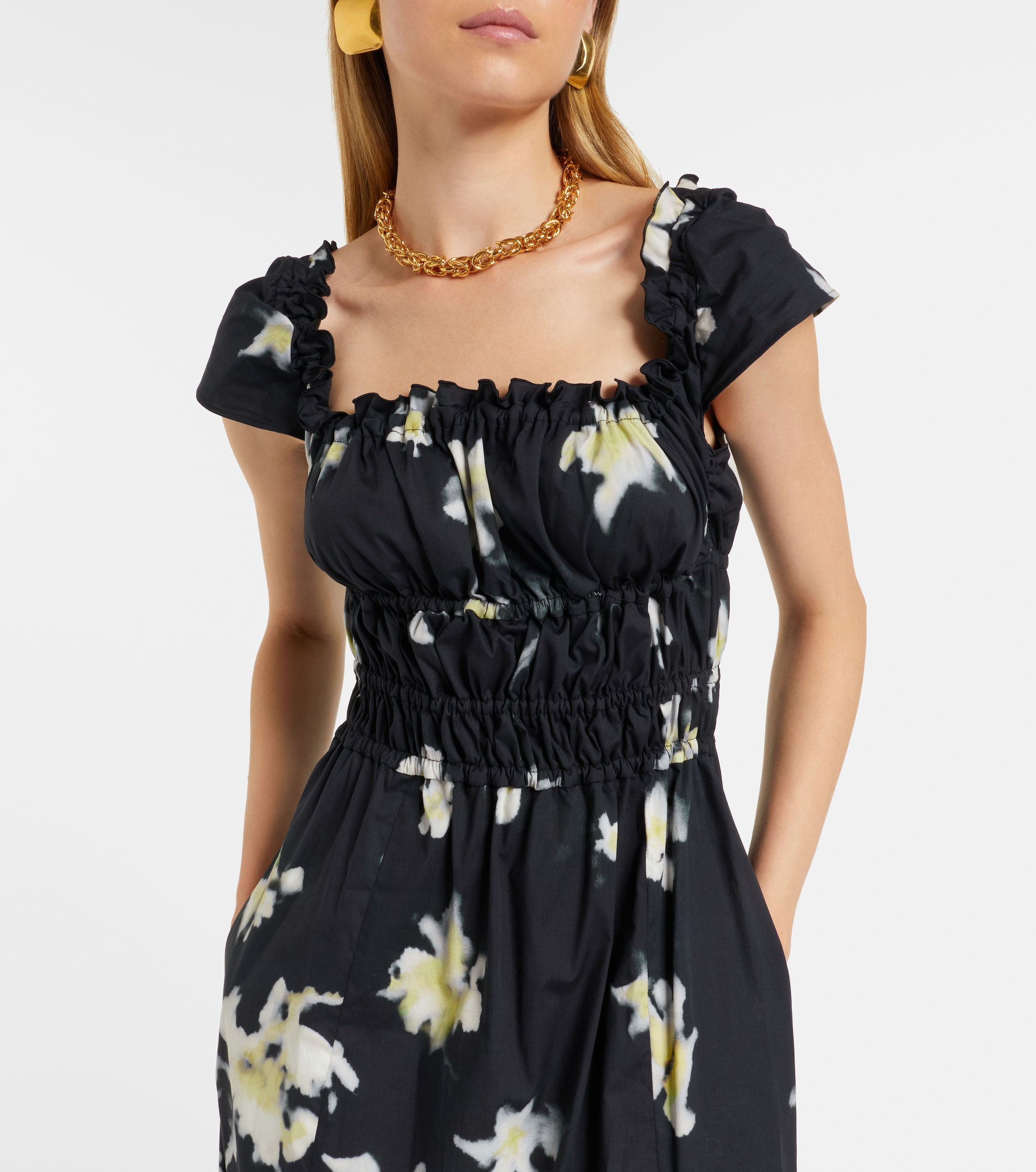 Altuzarra Floral cotton-blend midi dress