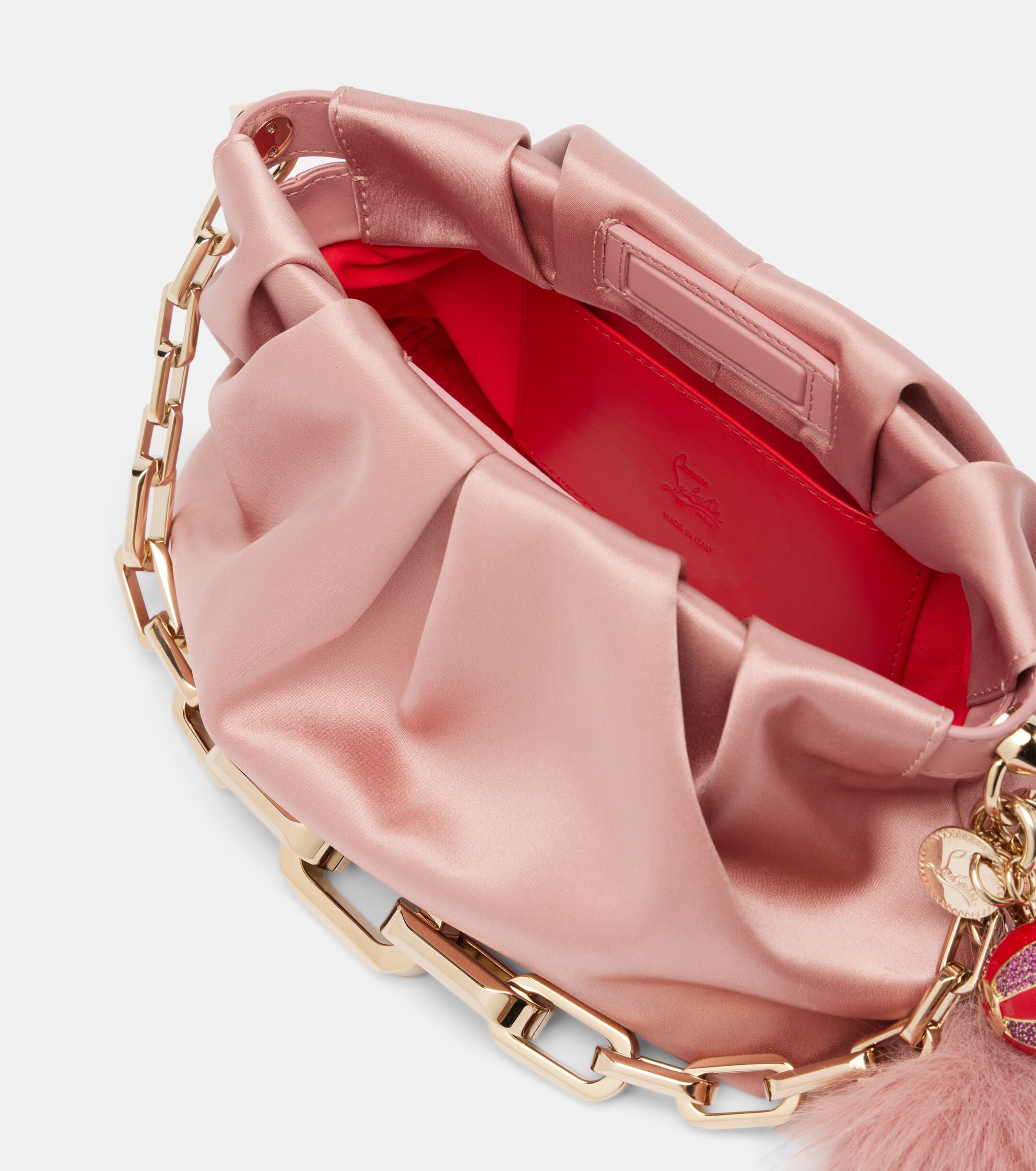 CHRISTIAN LOUBOUTIN Eva Small crêpe satin clutch