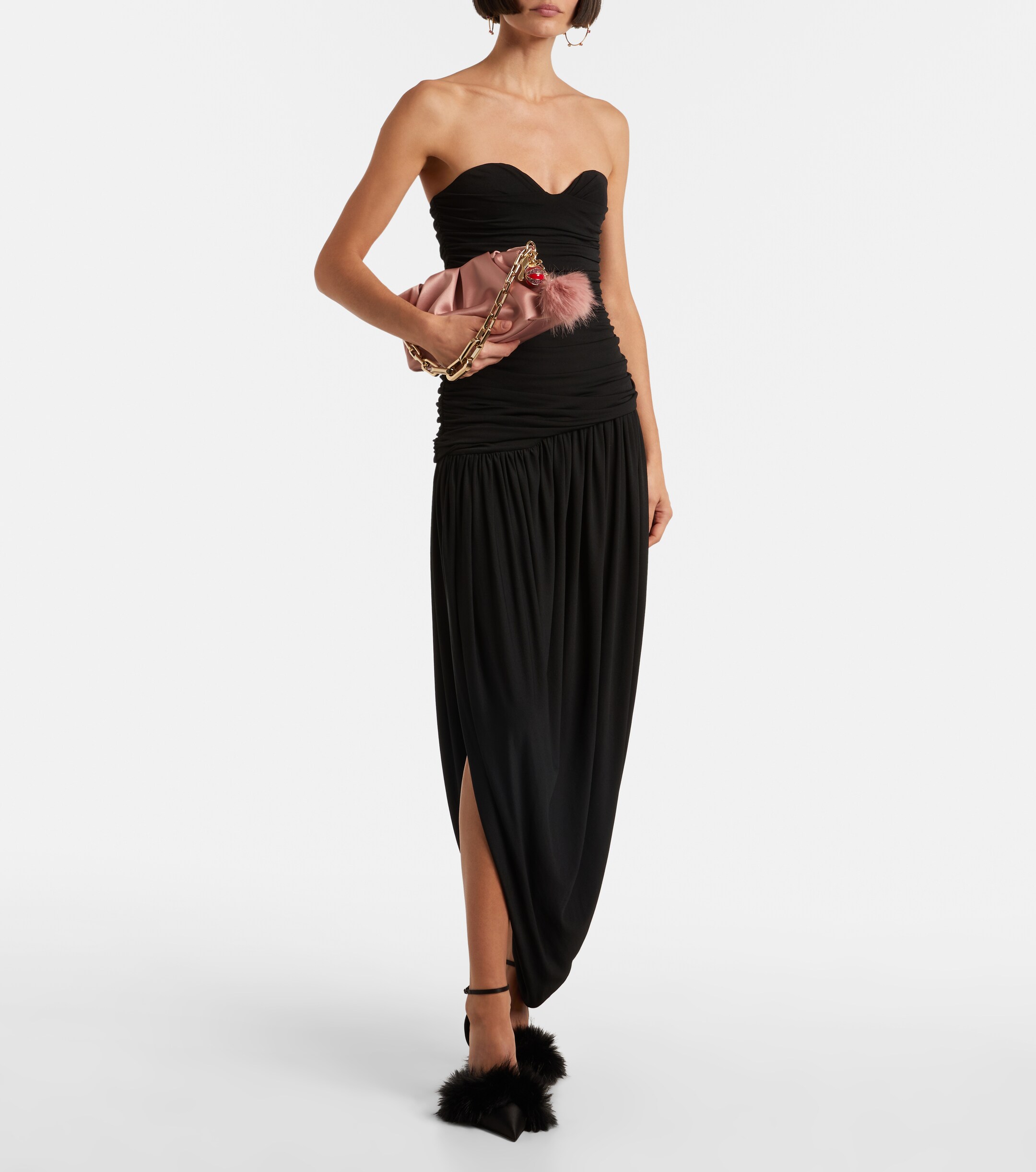 CHRISTIAN LOUBOUTIN Eva Small crêpe satin clutch