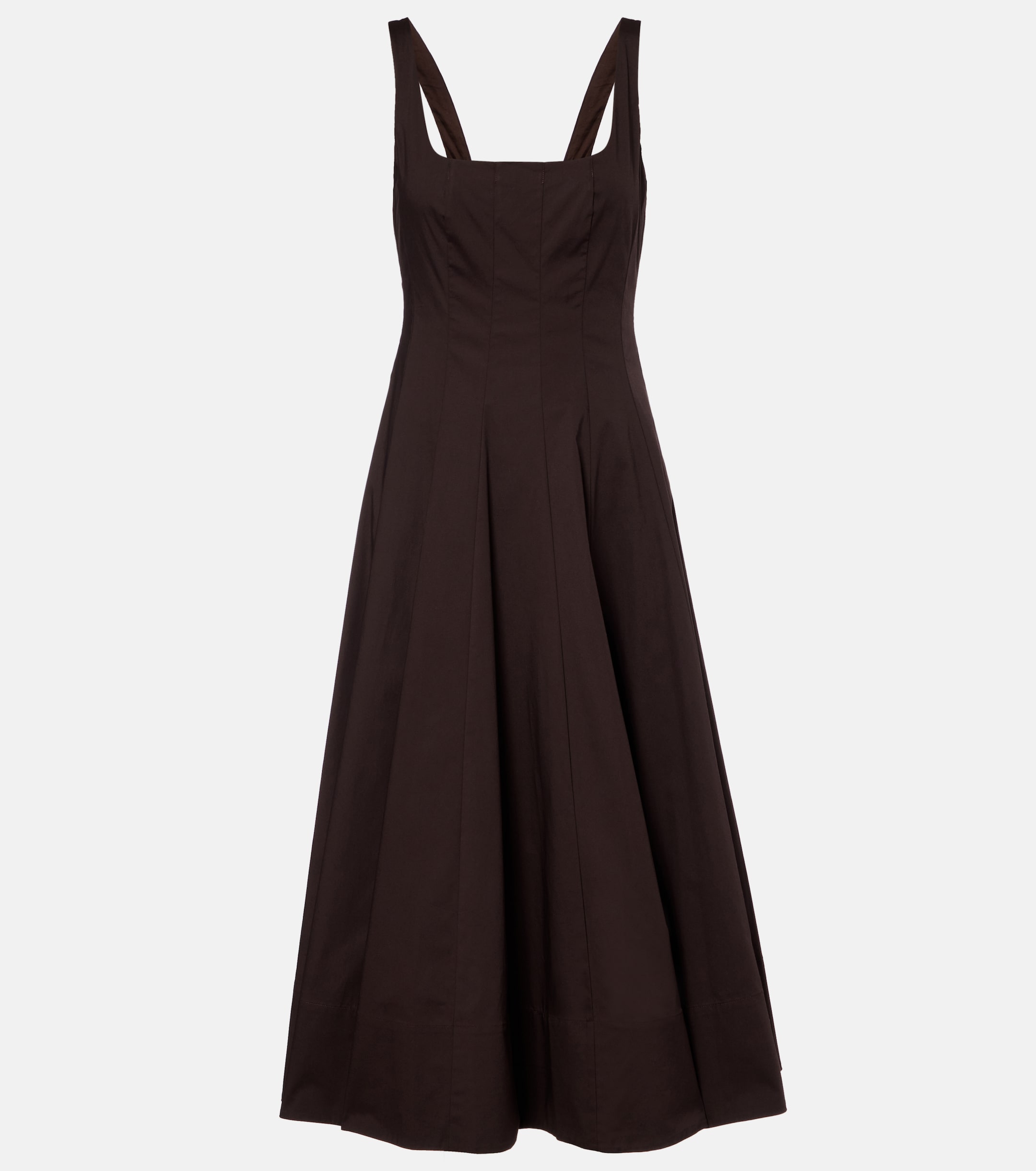 Staud Pleated cotton midi dress