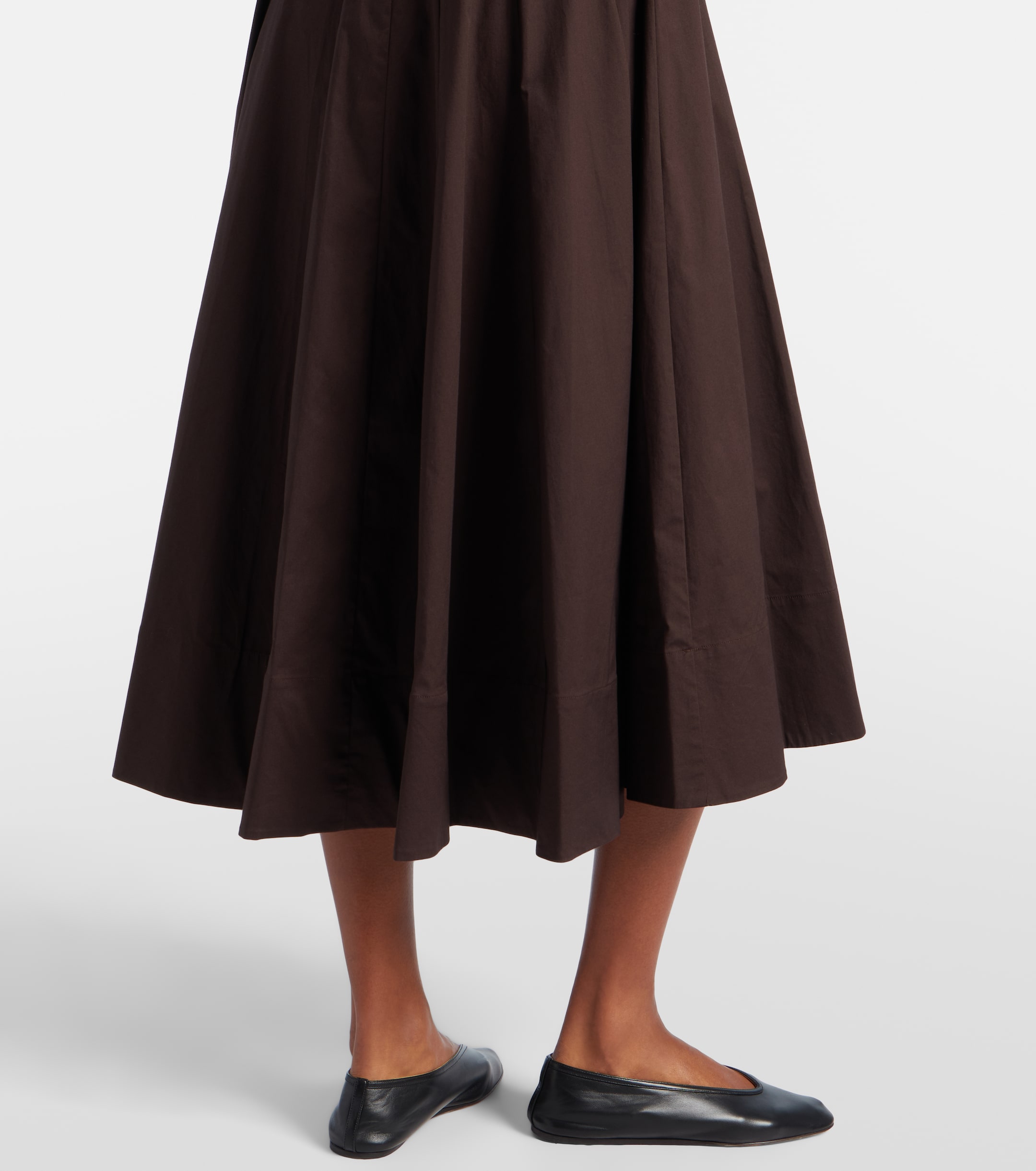 Staud Pleated cotton midi dress