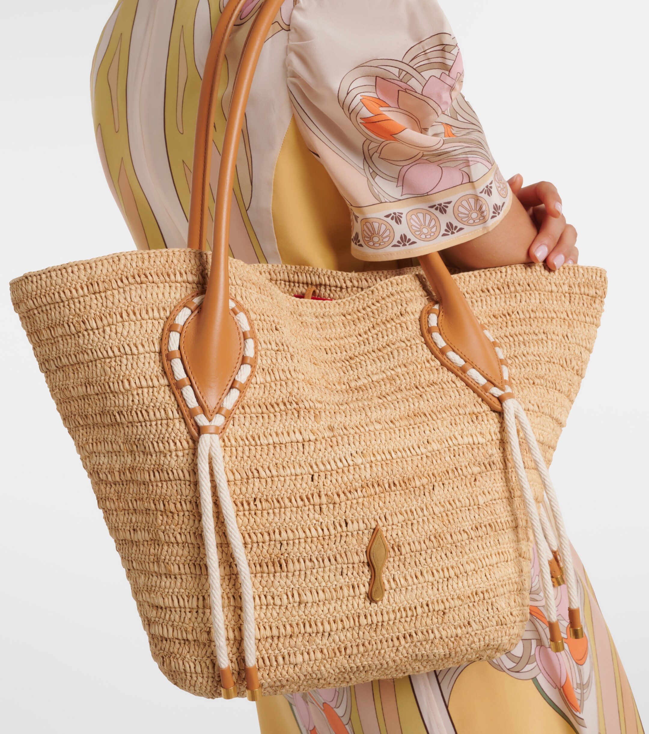 CHRISTIAN LOUBOUTIN Venus raffia tote bag