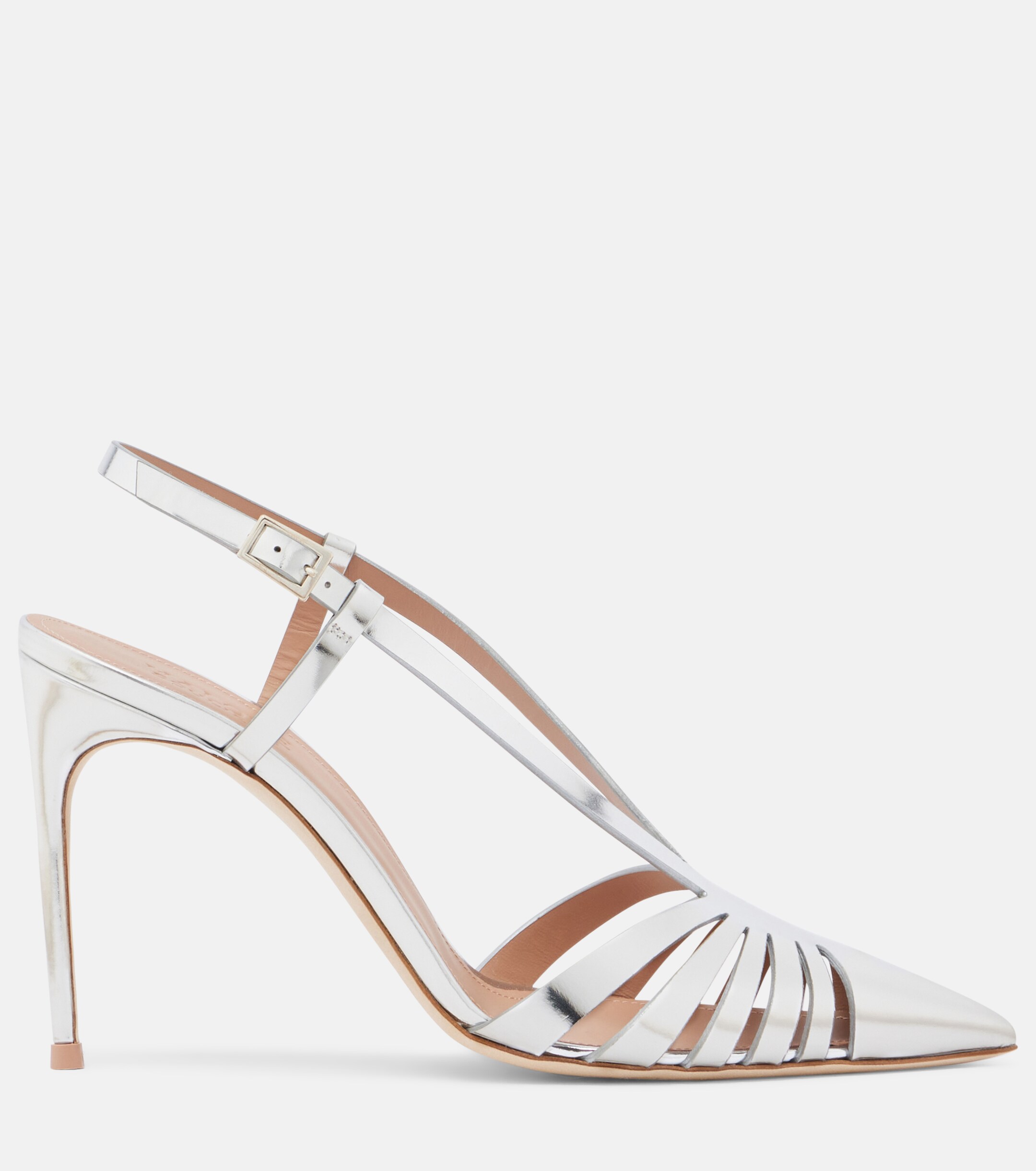 Malone Souliers Malone Souliers Janette metallic leather slingback pumps