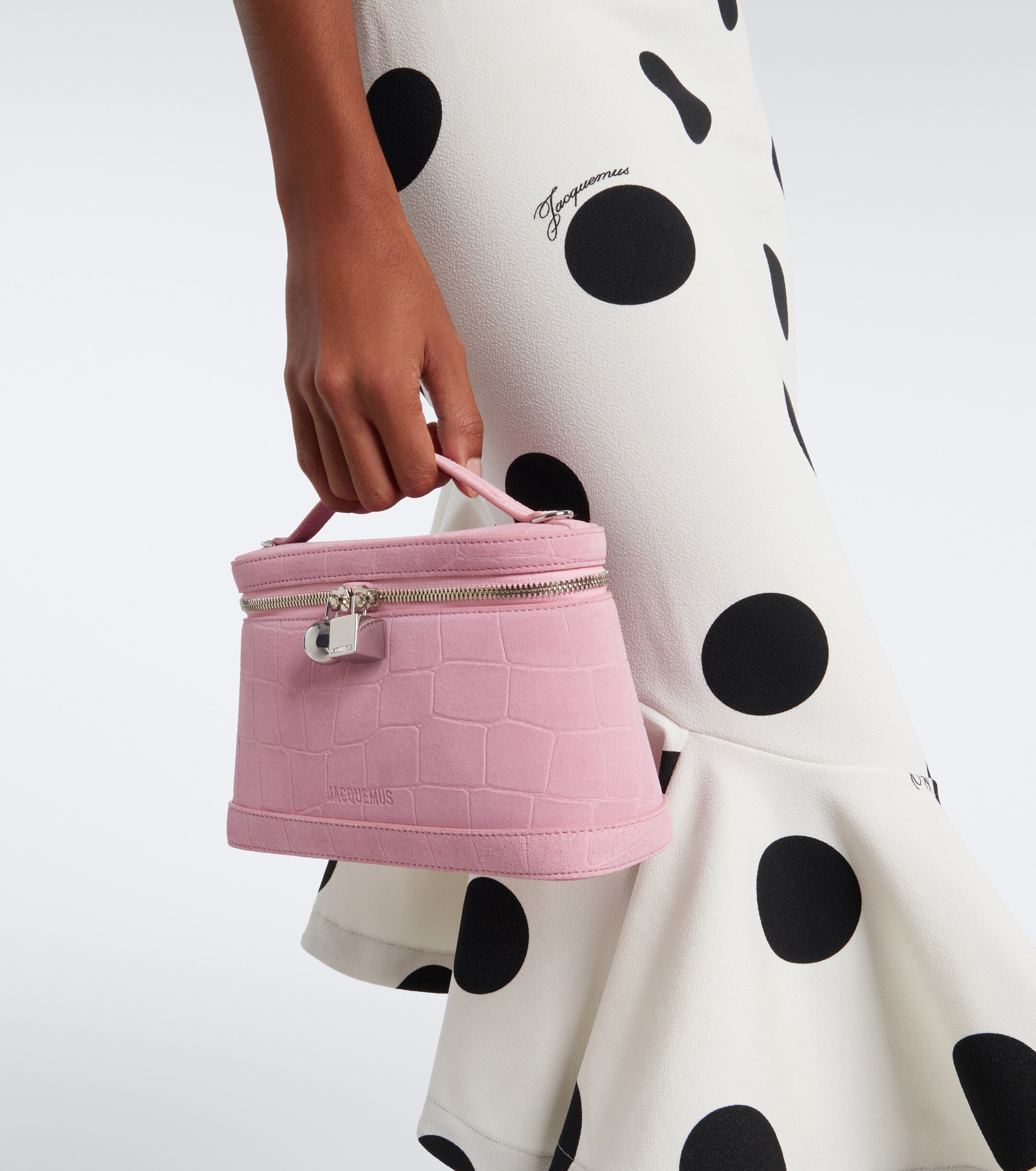 Jacquemus Jacquemus Petit Vanity croc-effect suede vanity bag