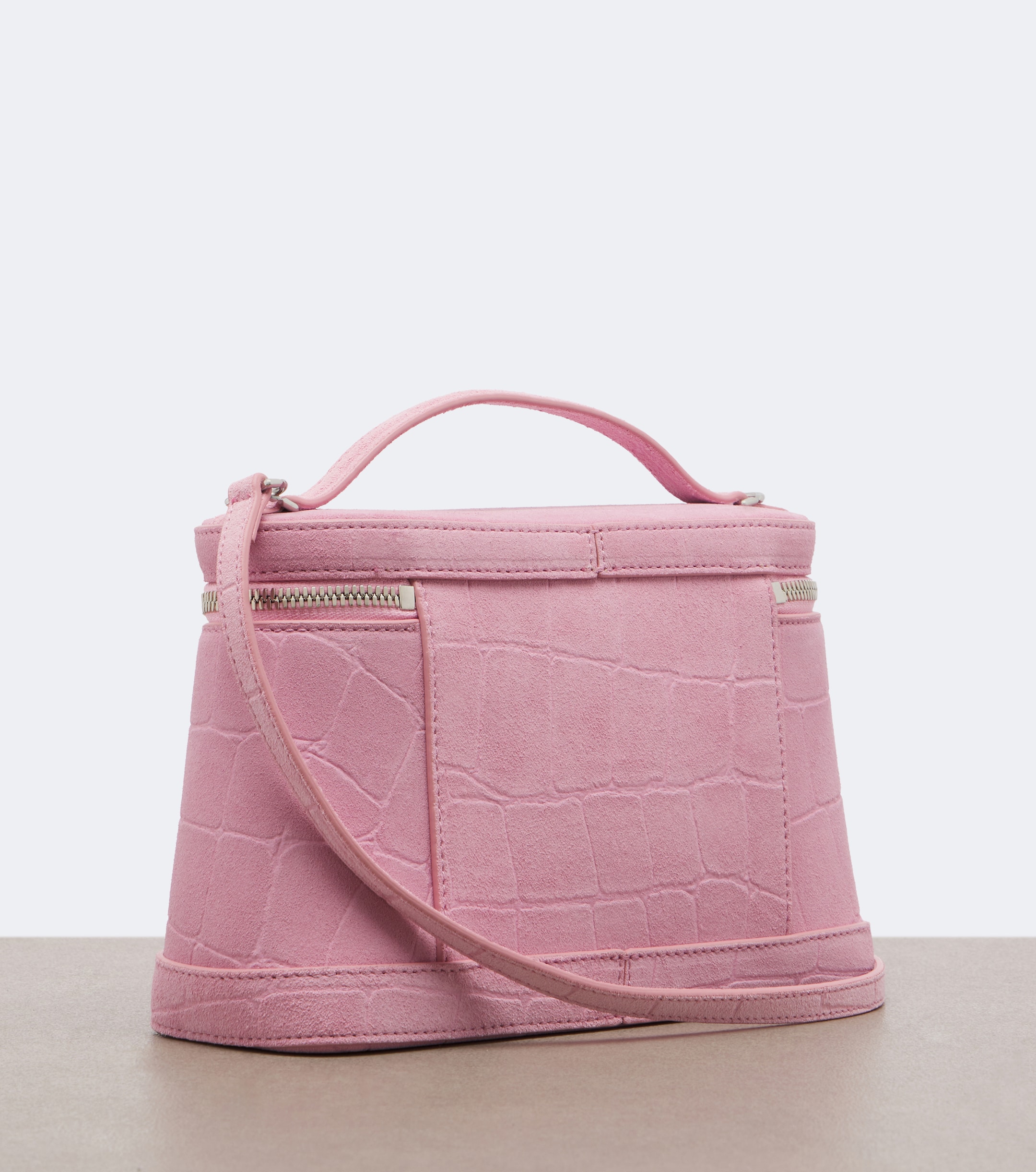 Jacquemus Jacquemus Petit Vanity croc-effect suede vanity bag