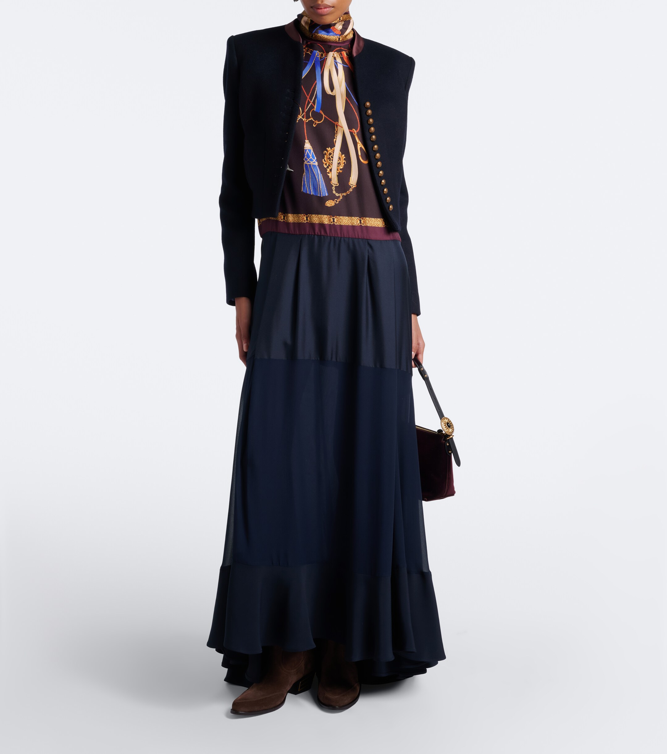Etro Etro Draped printed silk twill gown