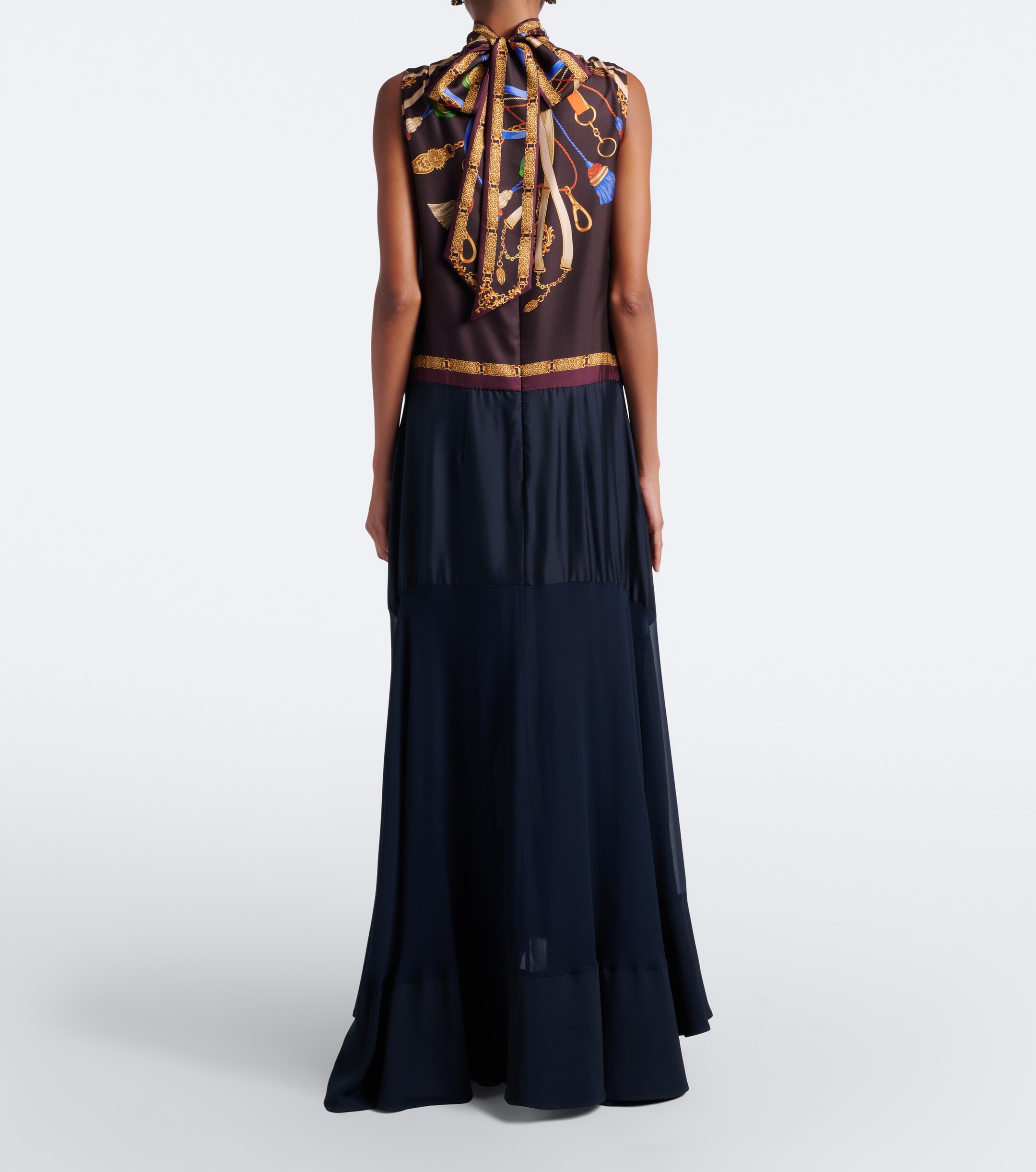 Etro Etro Draped printed silk twill gown