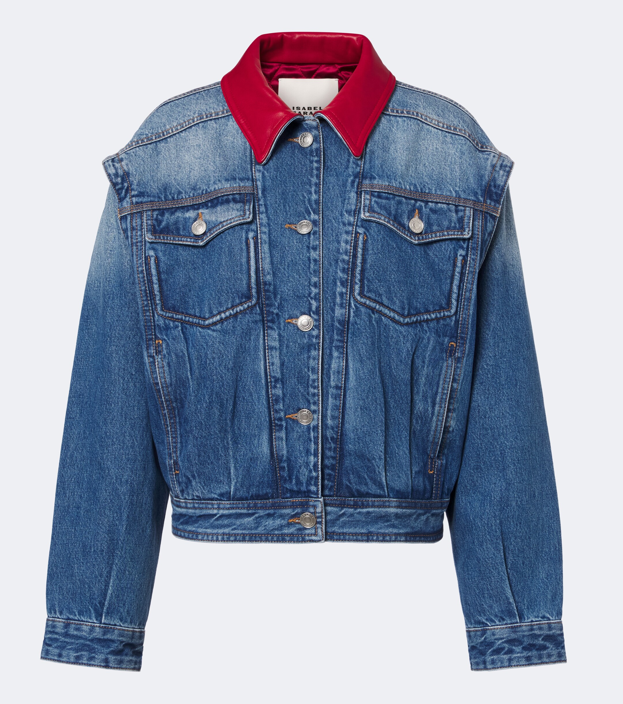 Isabel Marant Isabel Marant Devyn leather-trimmed denim jacket