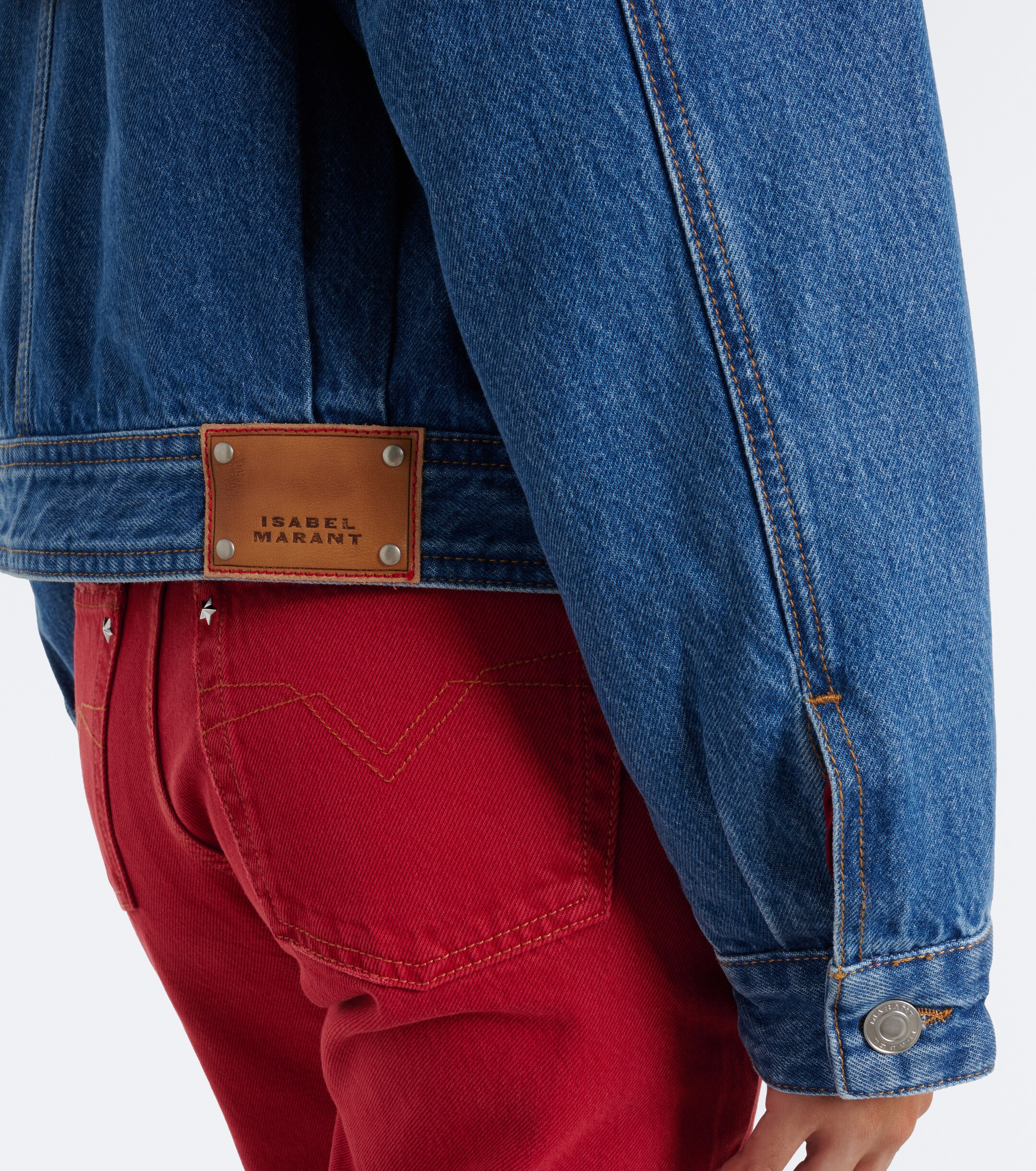 Isabel Marant Isabel Marant Devyn leather-trimmed denim jacket