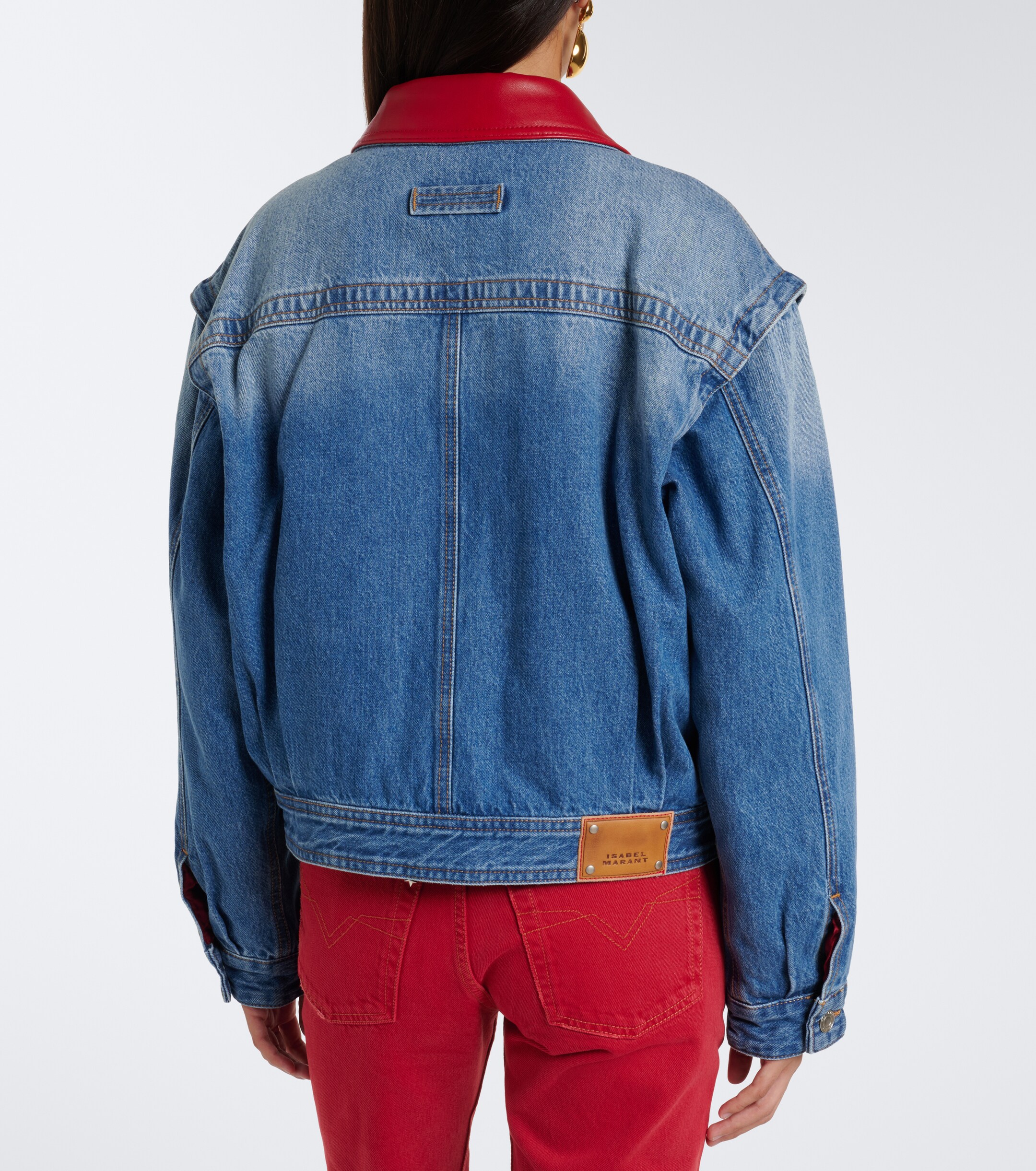 Isabel Marant Isabel Marant Devyn leather-trimmed denim jacket