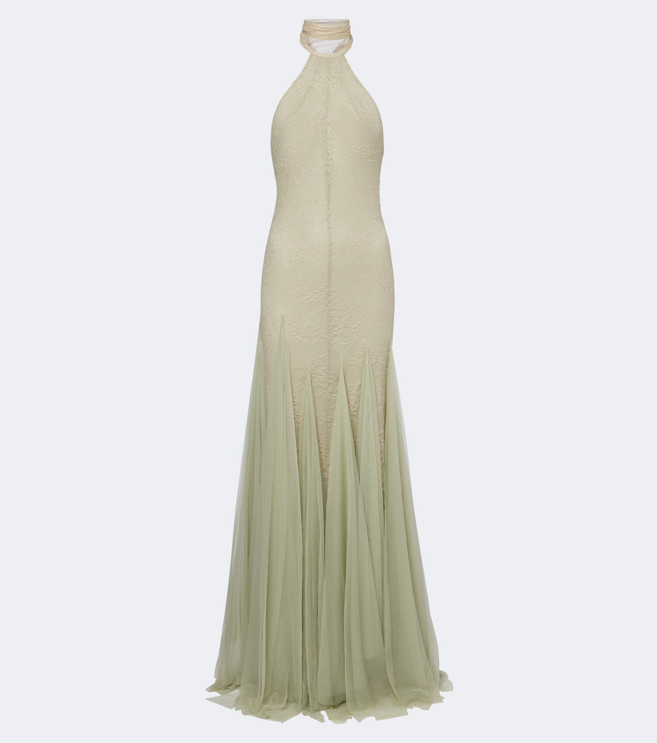DE LA VALI De La Vali Elowen lace halterneck gown