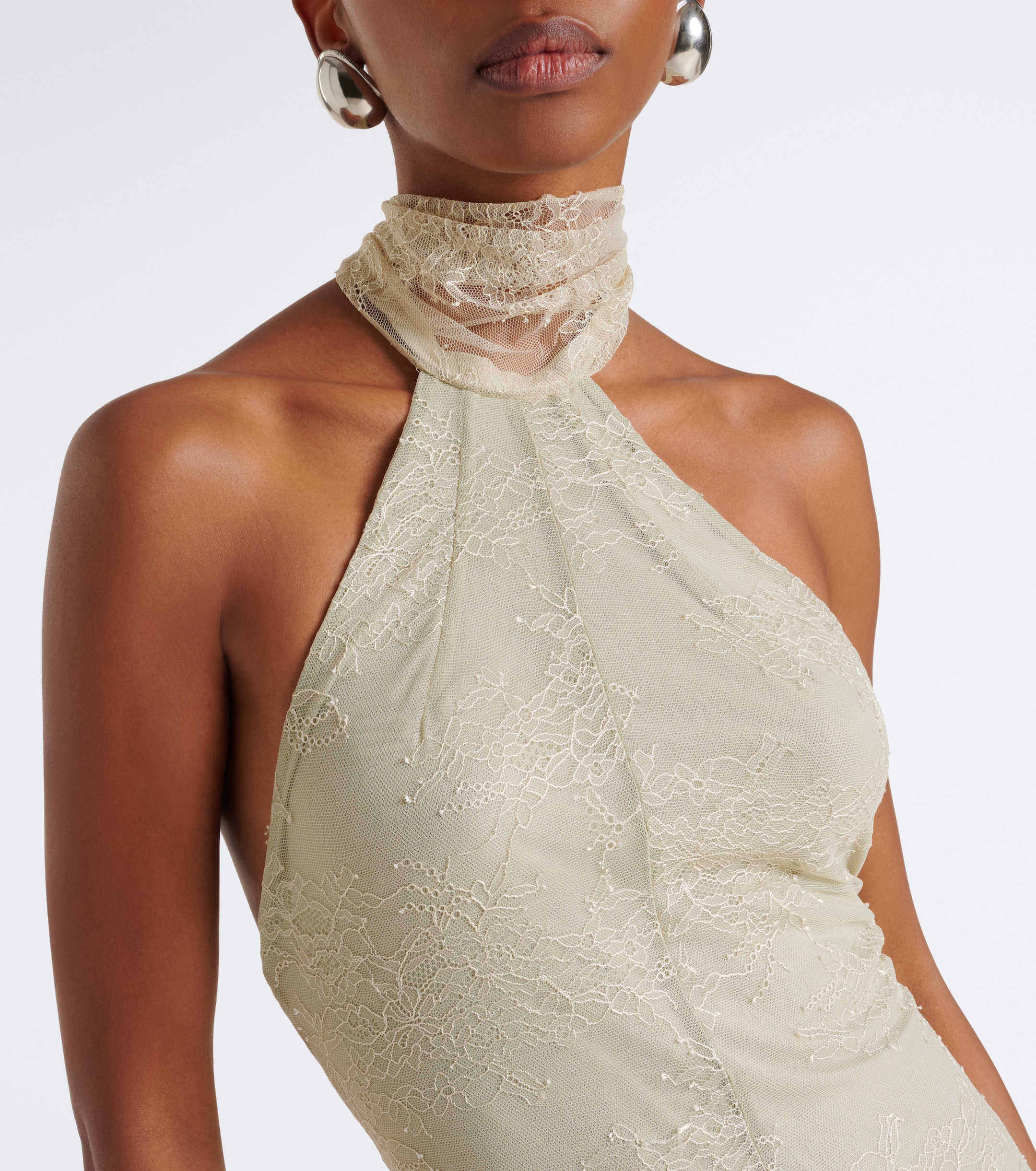 DE LA VALI De La Vali Elowen lace halterneck gown
