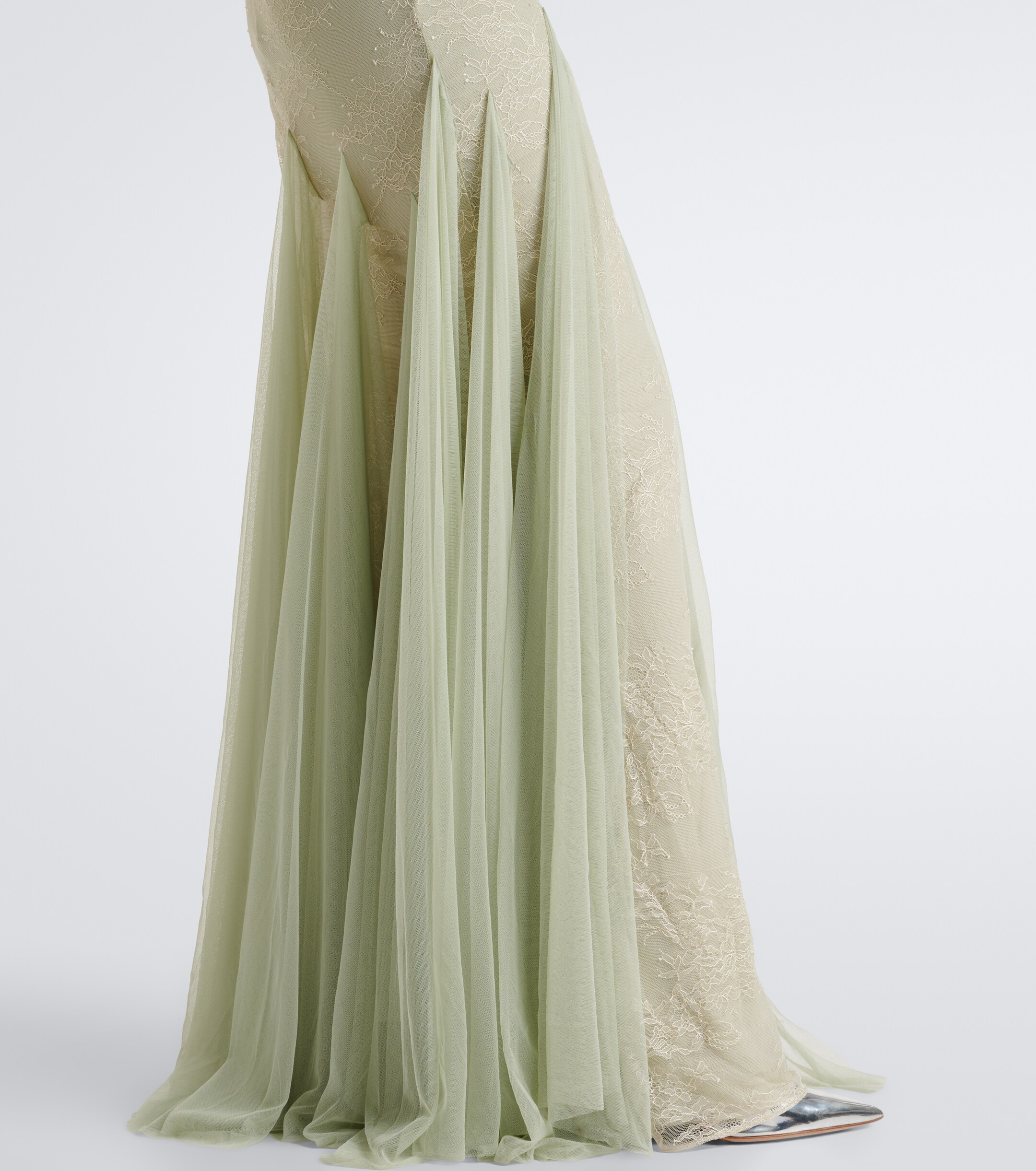 DE LA VALI De La Vali Elowen lace halterneck gown