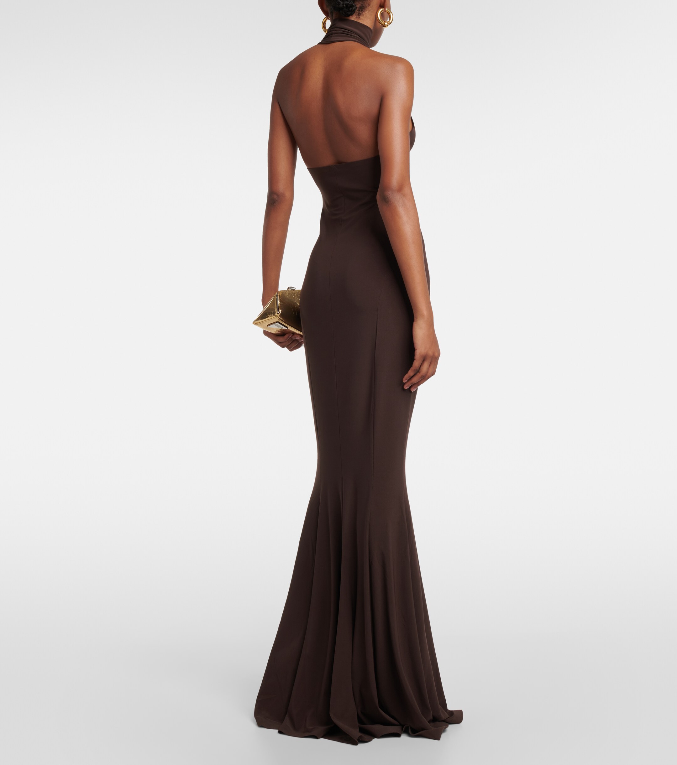 Norma Kamali Turtleneck jersey gown
