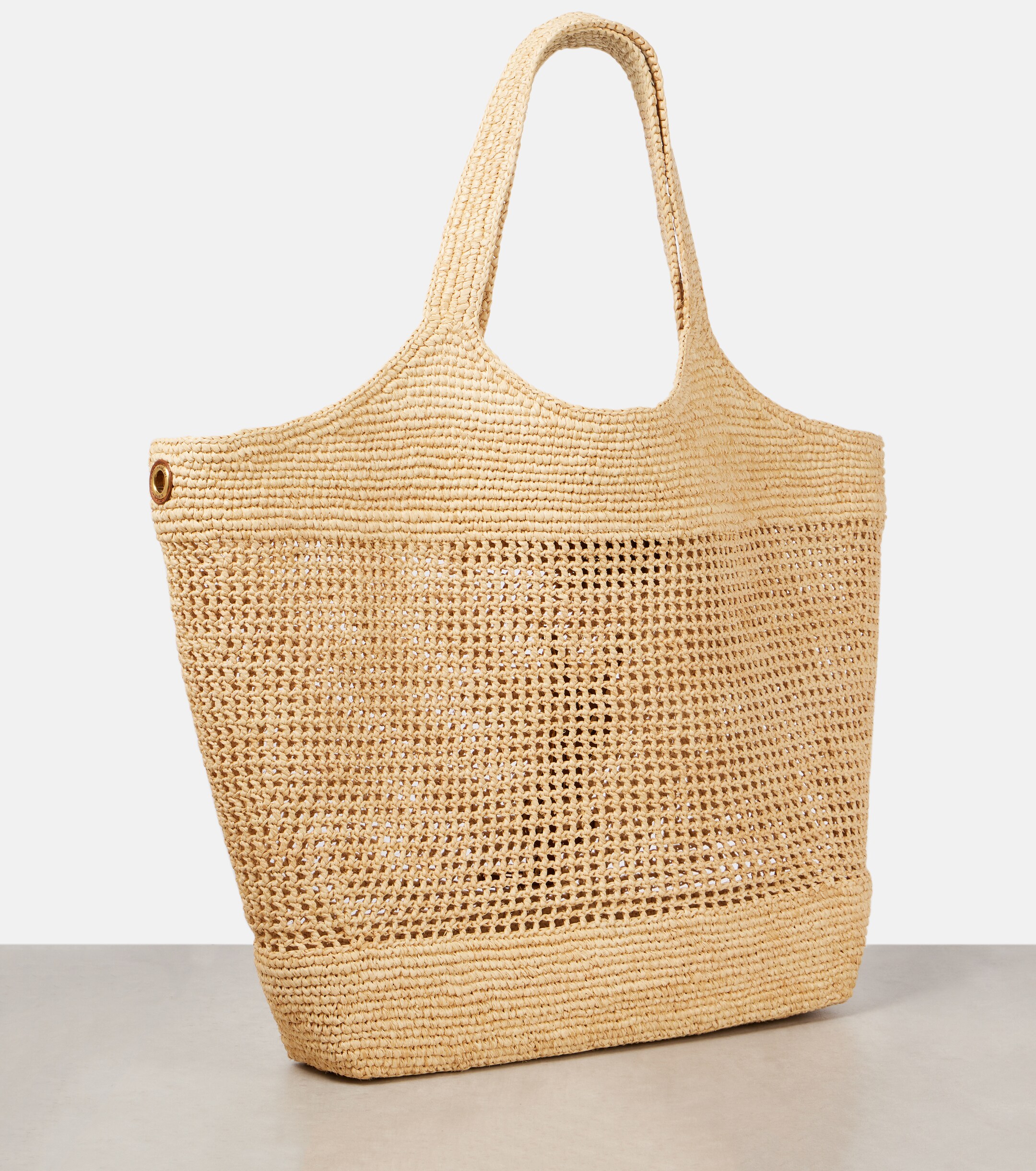 Saint Laurent Icare Maxi crochet raffia shopper
