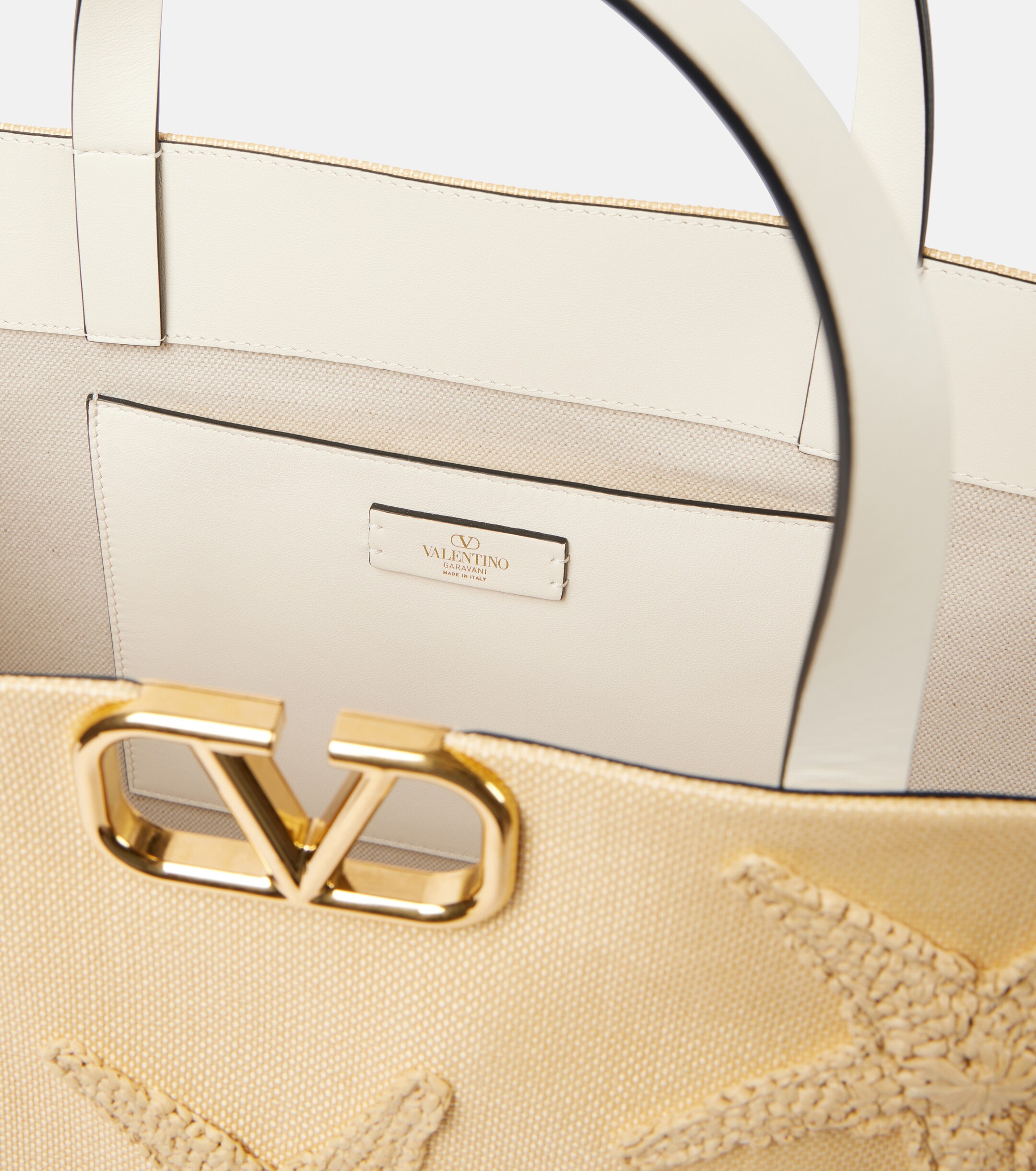 Valentino Garavani VLogo Starfish Large leather-trimmed tote bag thumbnail