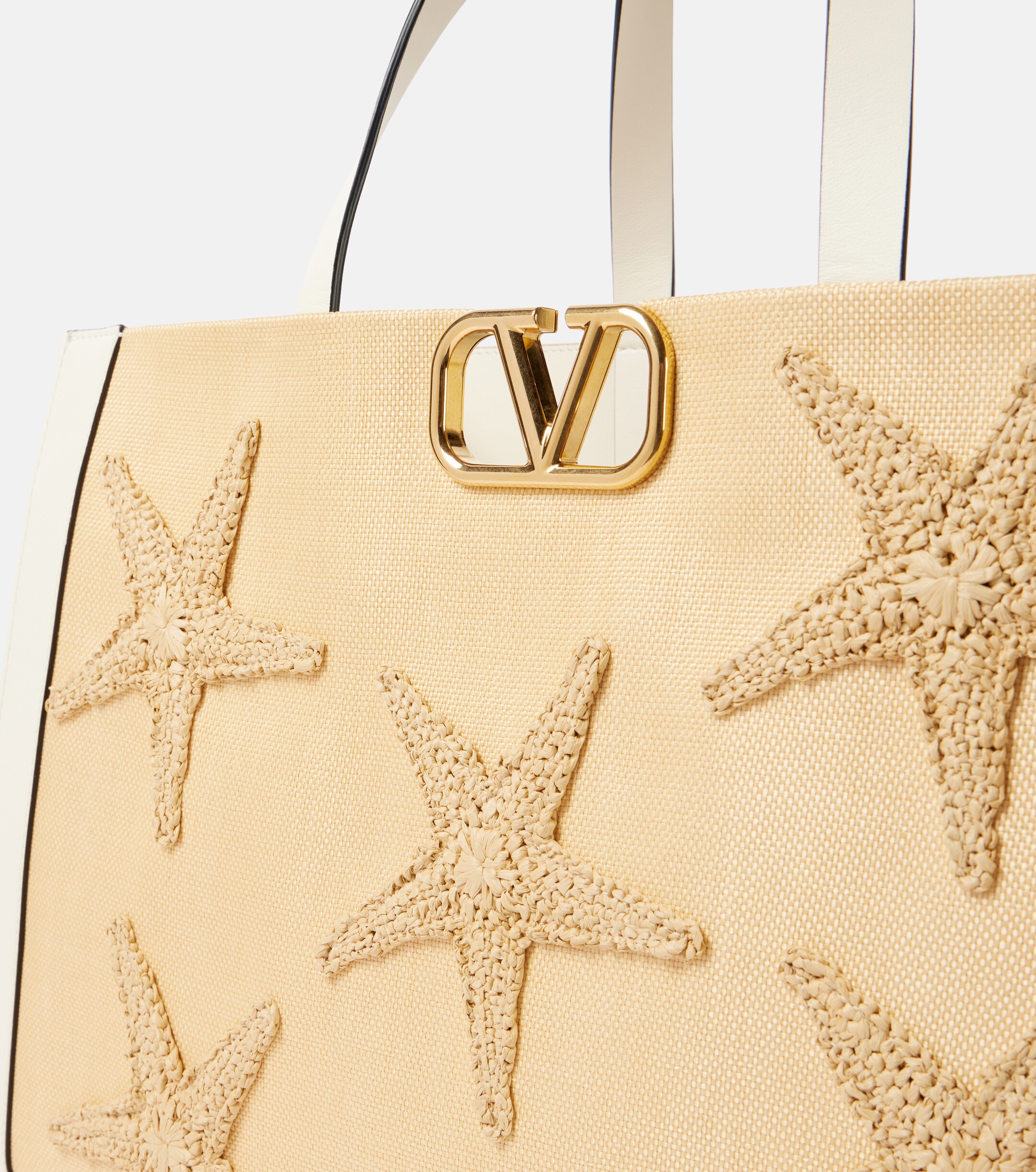 Valentino Garavani VLogo Starfish Large leather-trimmed tote bag thumbnail