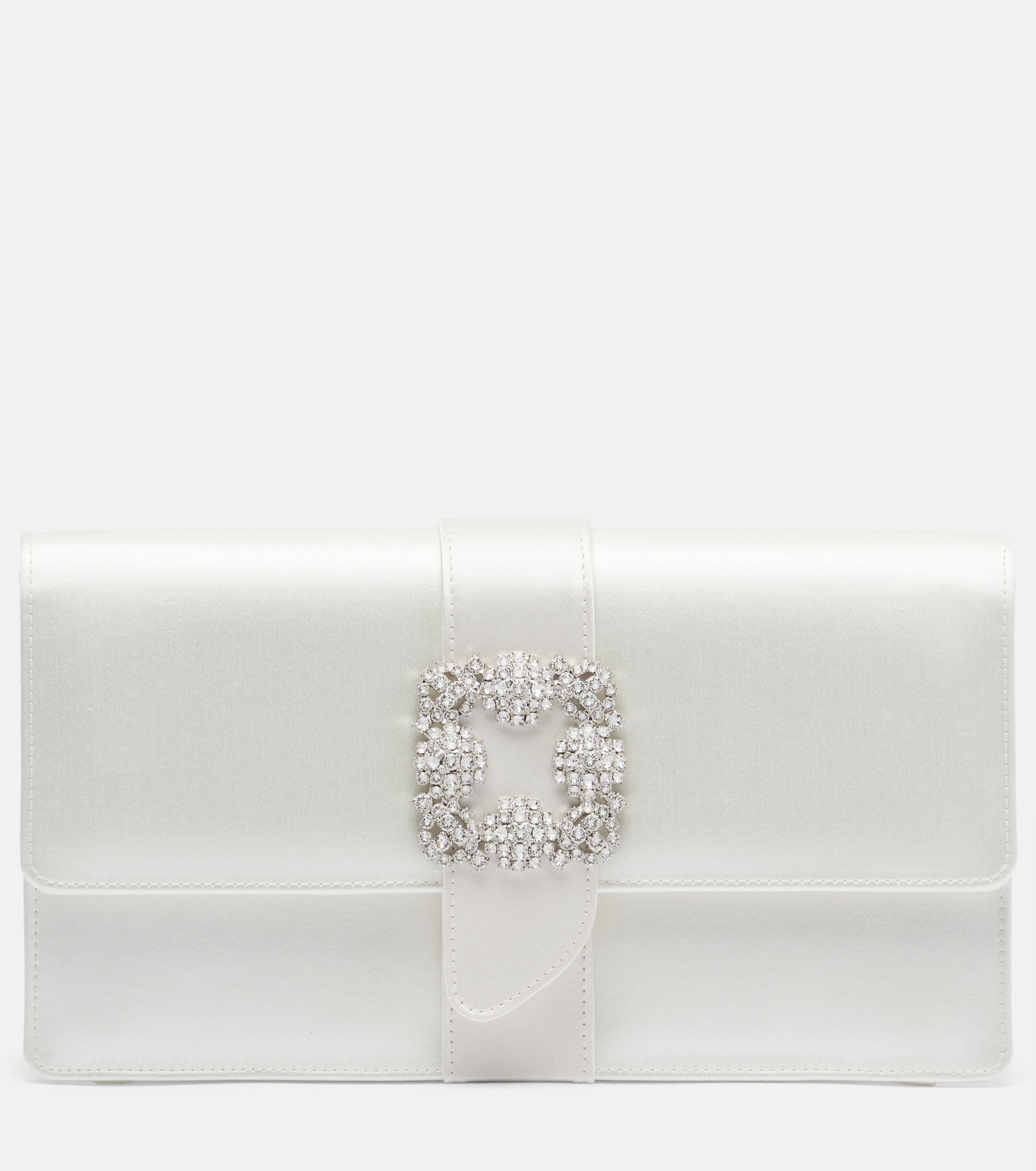 MANOLO BLAHNIK Capri embellished satin clutch