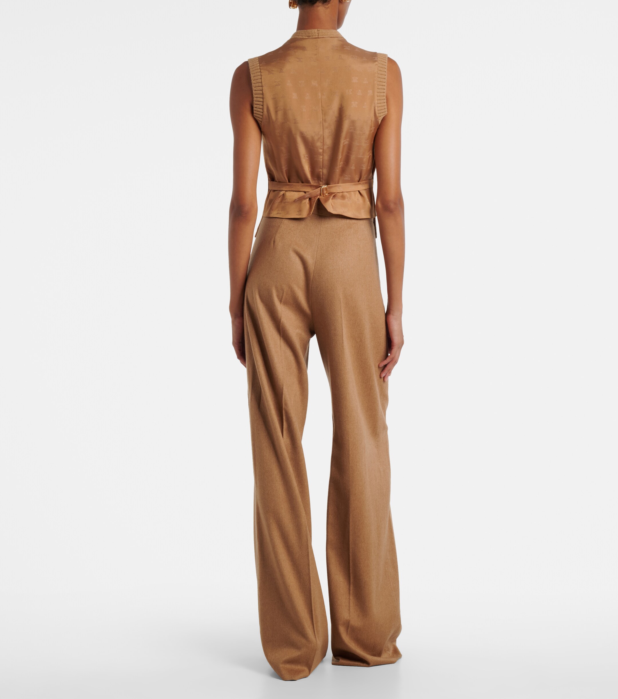 Max Mara Max Mara Madre paneled wool-blend and satin vest