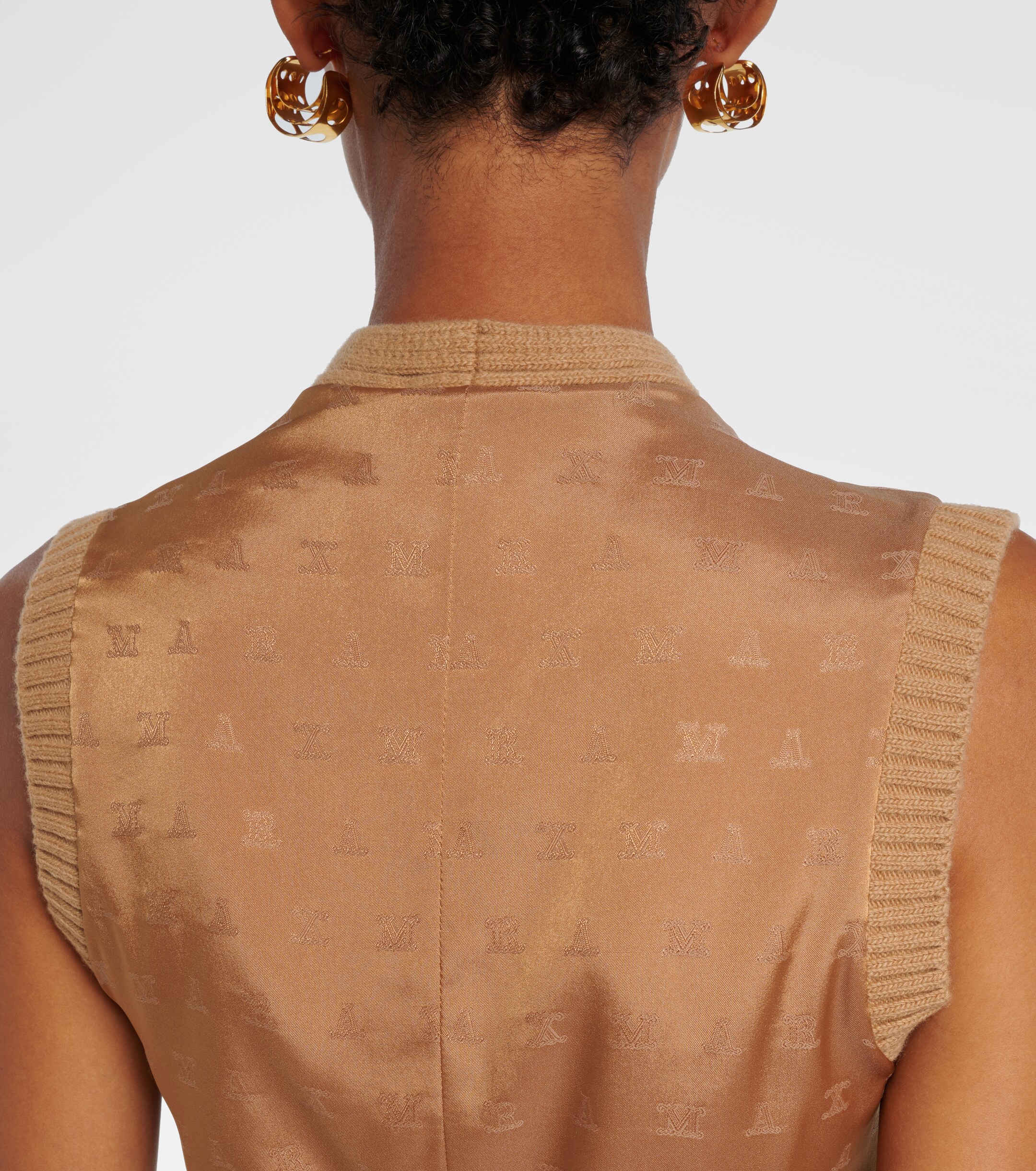 Max Mara Max Mara Madre paneled wool-blend and satin vest