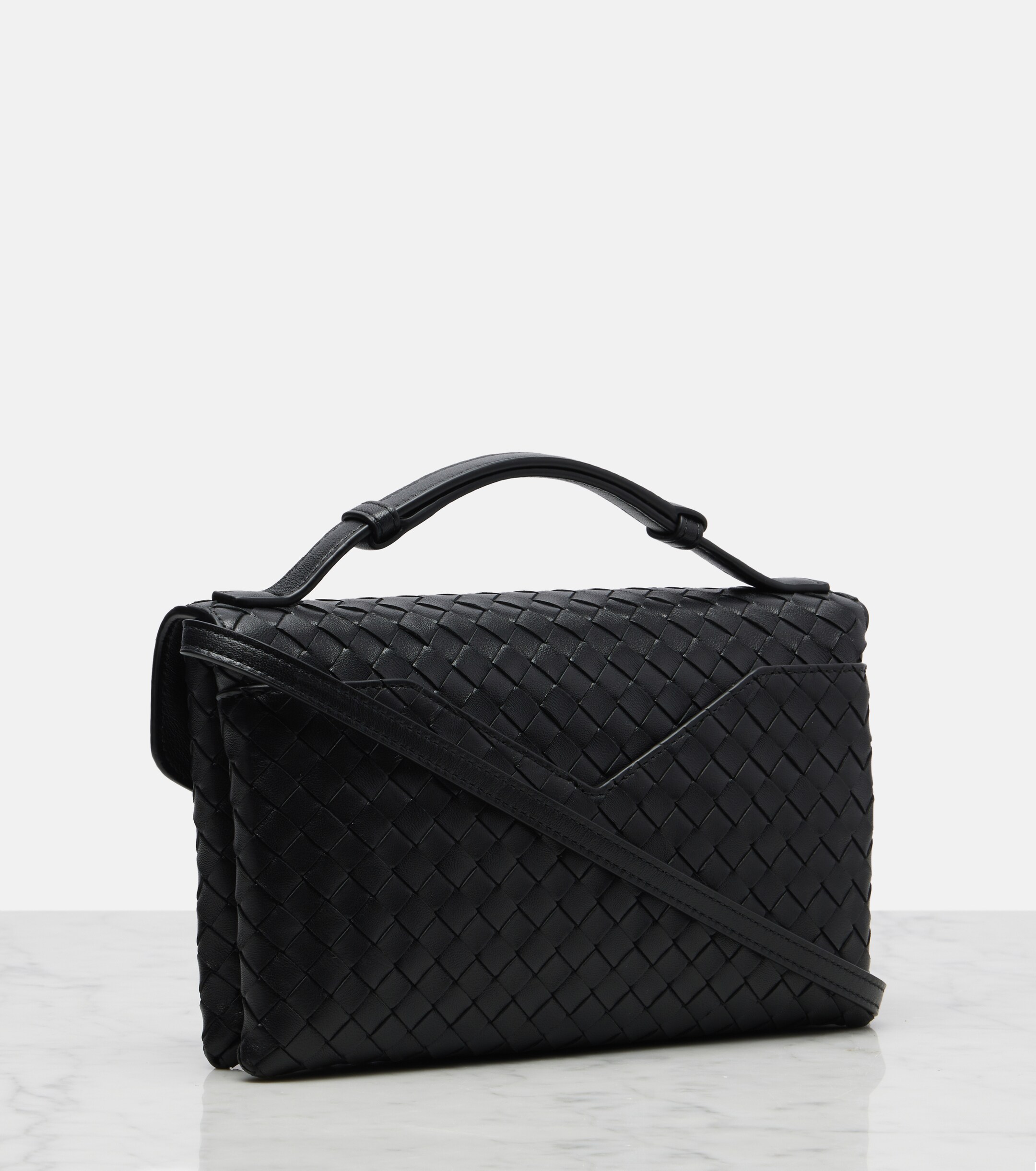 Bottega Veneta Knot Lock Intrecciato leather top-handle bag