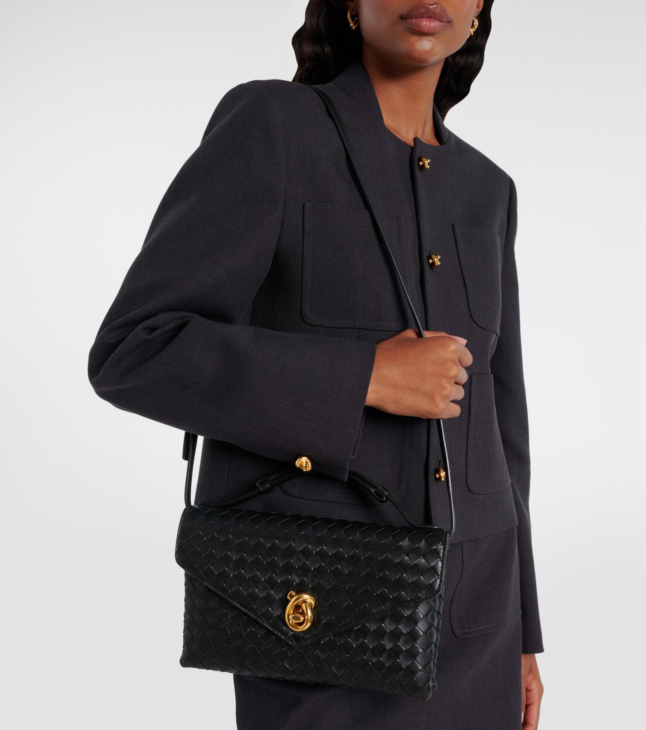 Bottega Veneta Knot Lock Intrecciato leather top-handle bag