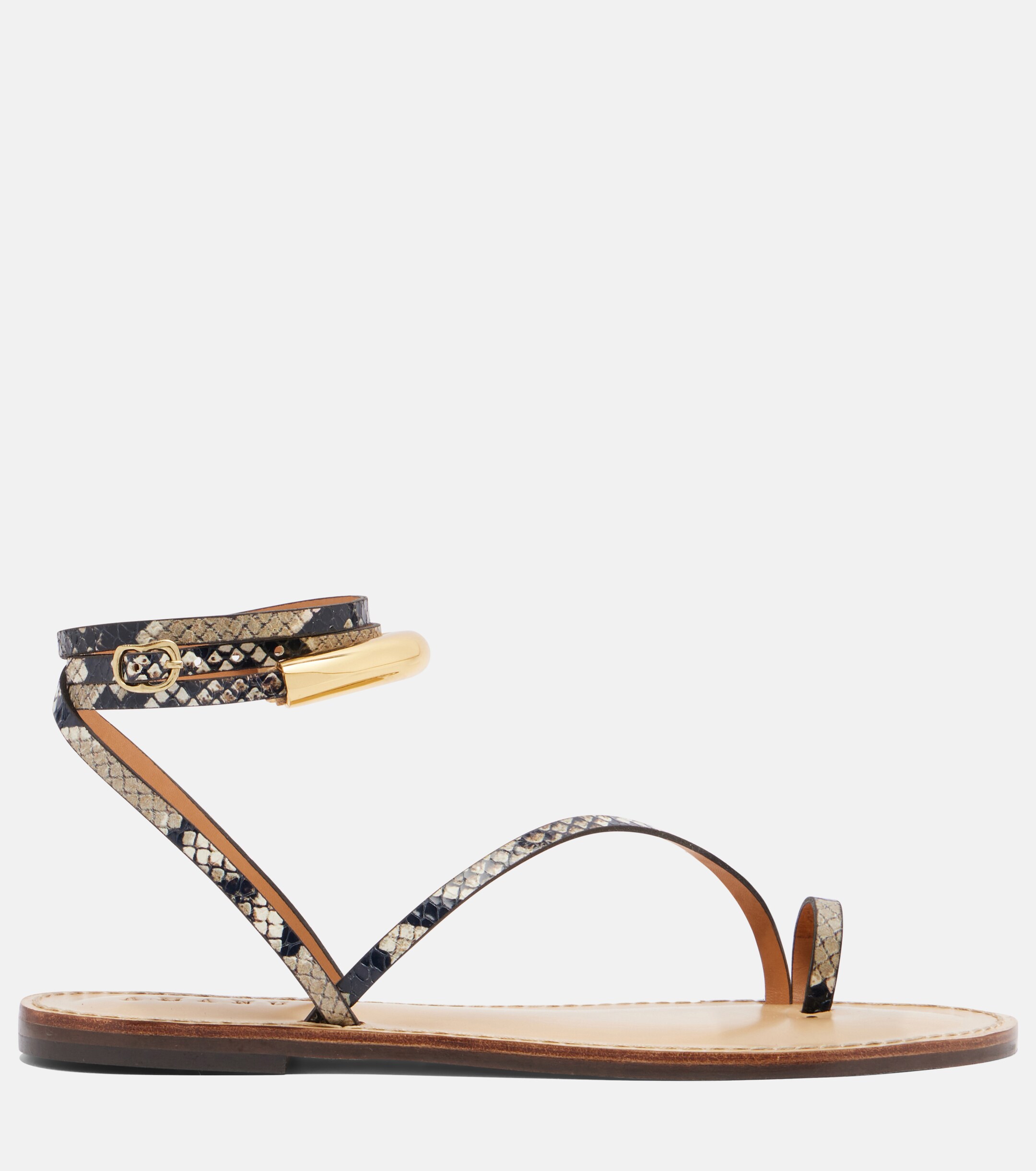 AMANU Amanu Kalahari snake-effect leather sandals