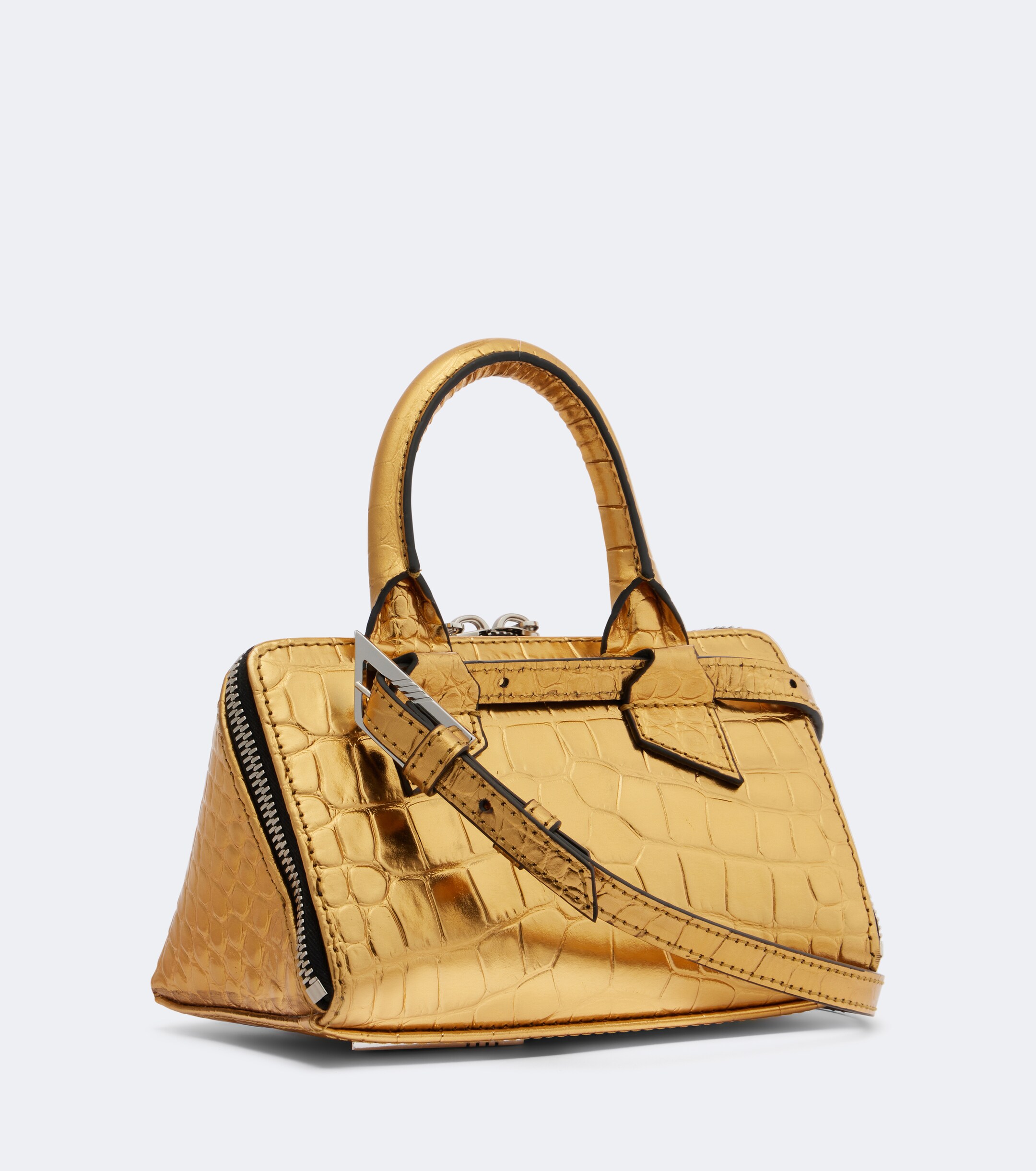 THE ATTICO Friday Mini croc-effect leather top-handle bag