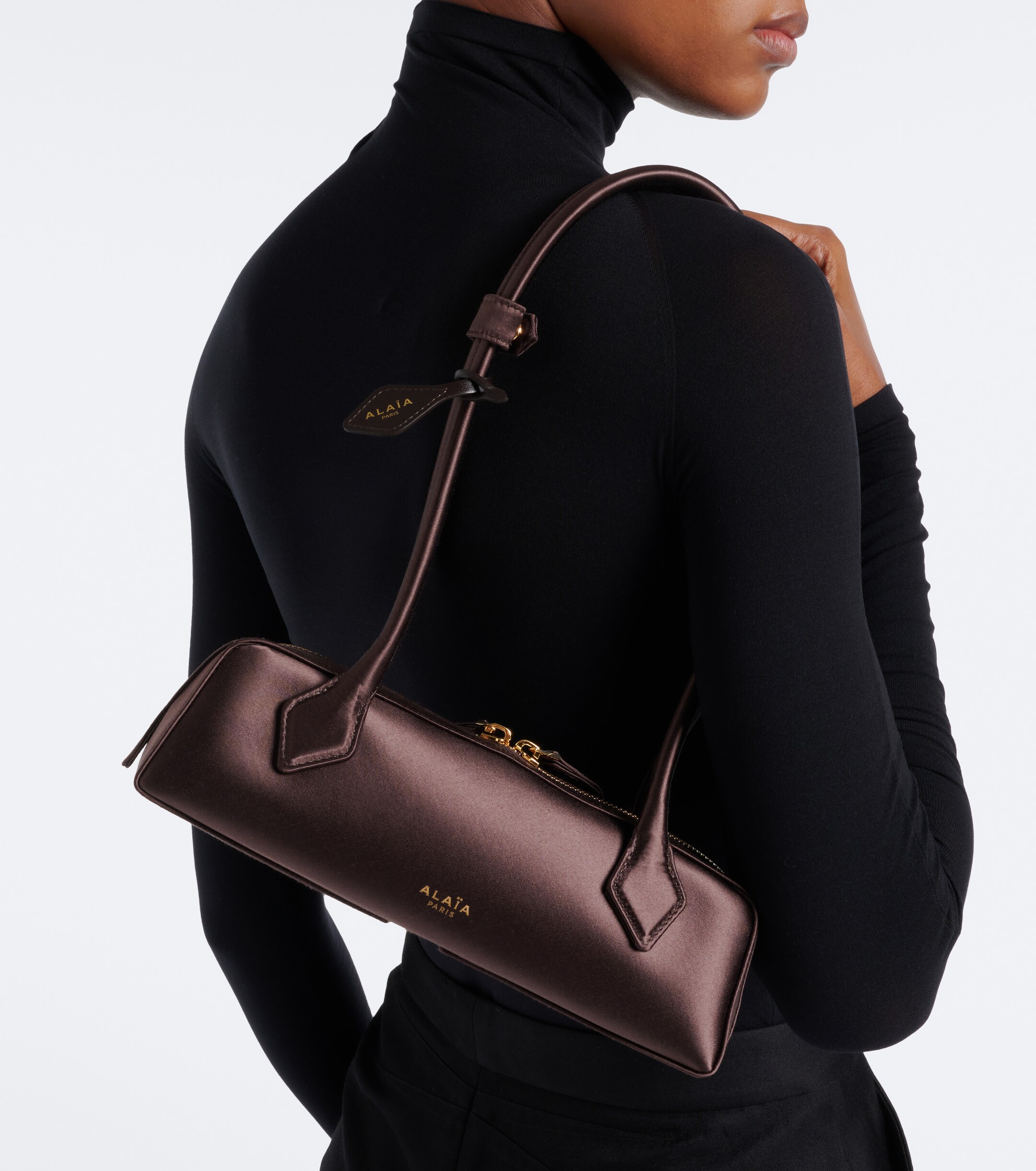 Alaïa Le Teckel Small satin shoulder bag